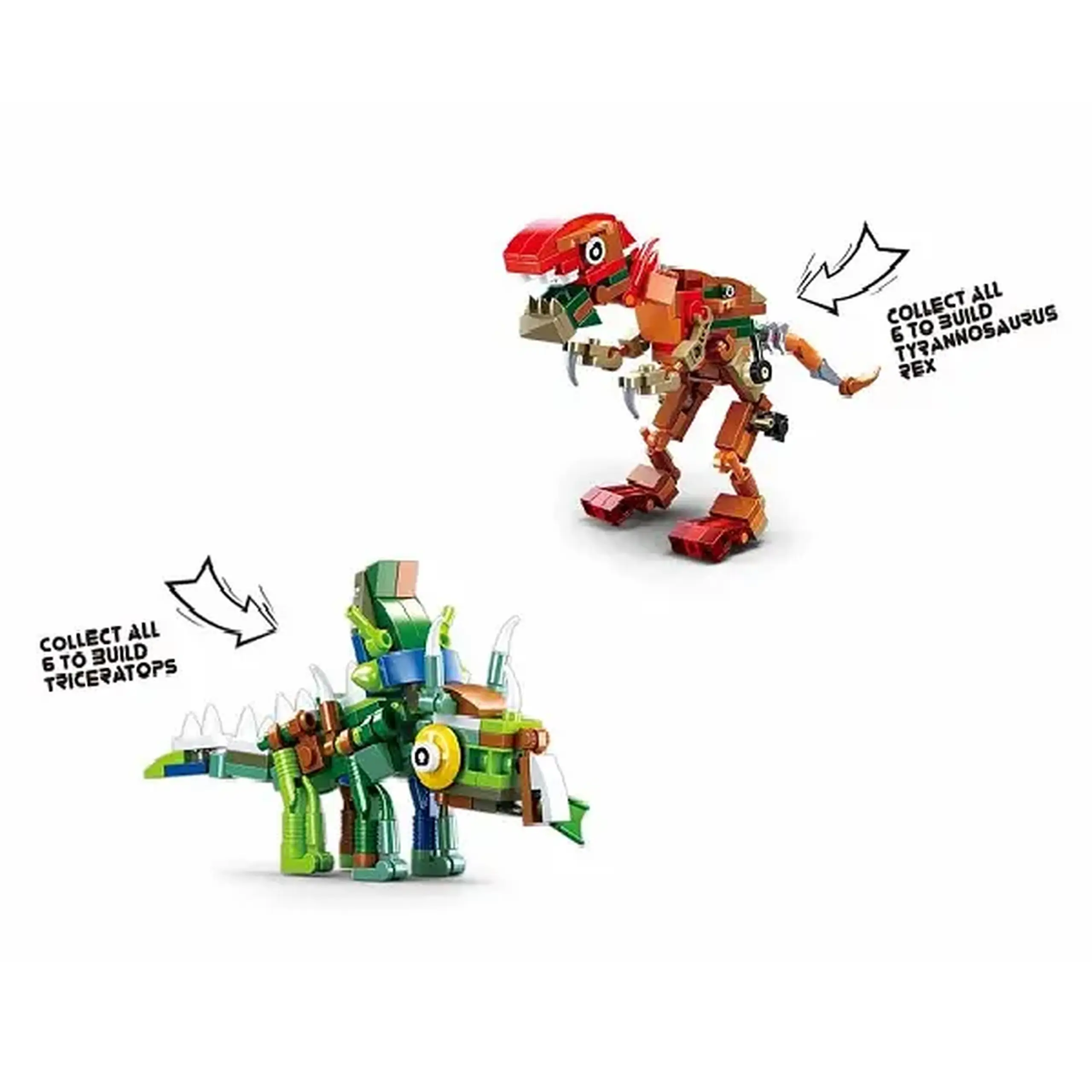 CONSTRUCTOR QBRICKS — Egg Dino, 12 modele, de la 40 pînă la 50 elem.