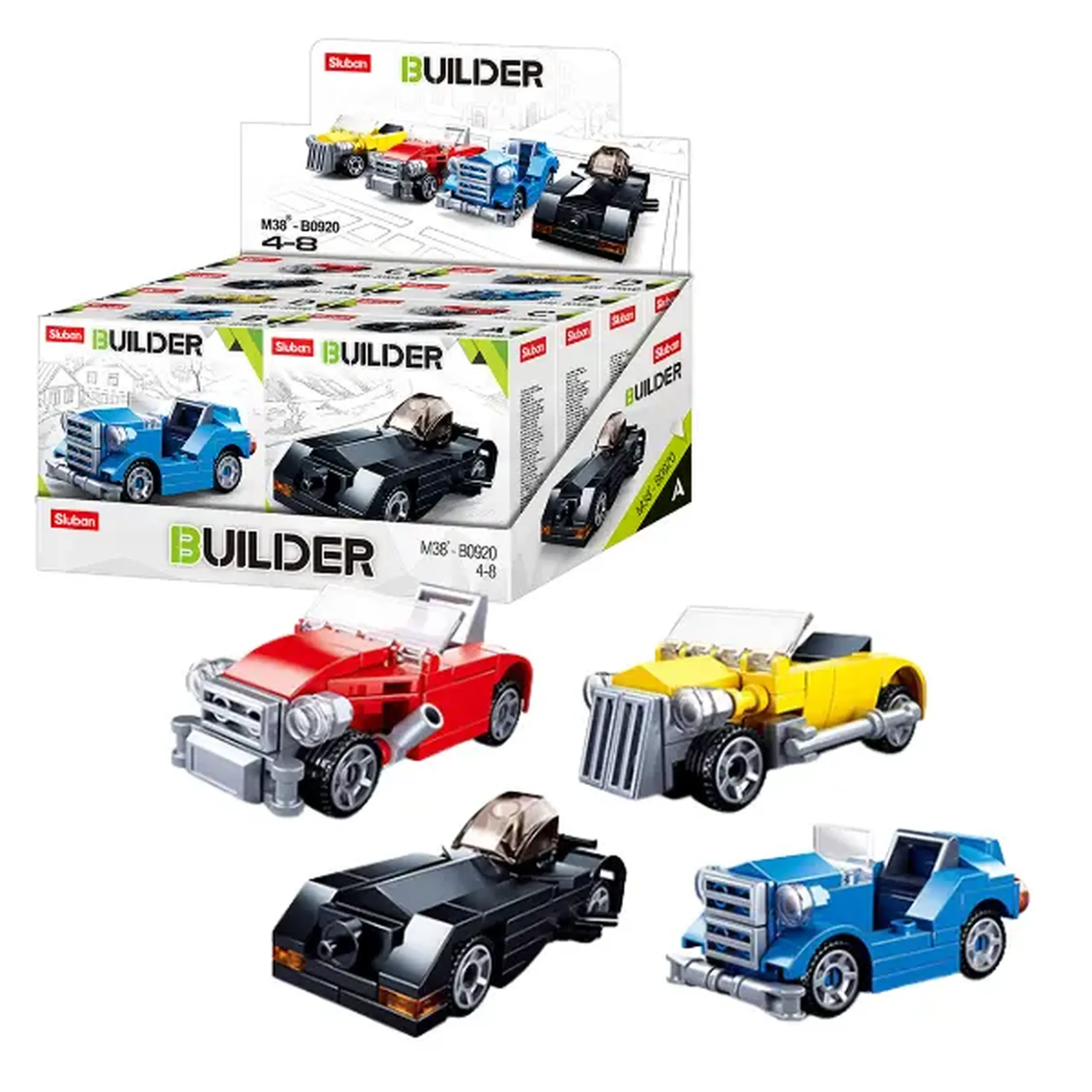 Set de construcție ”Asamblează Hotrod”, 4 modele, de la 41 pînă la 50 elem.