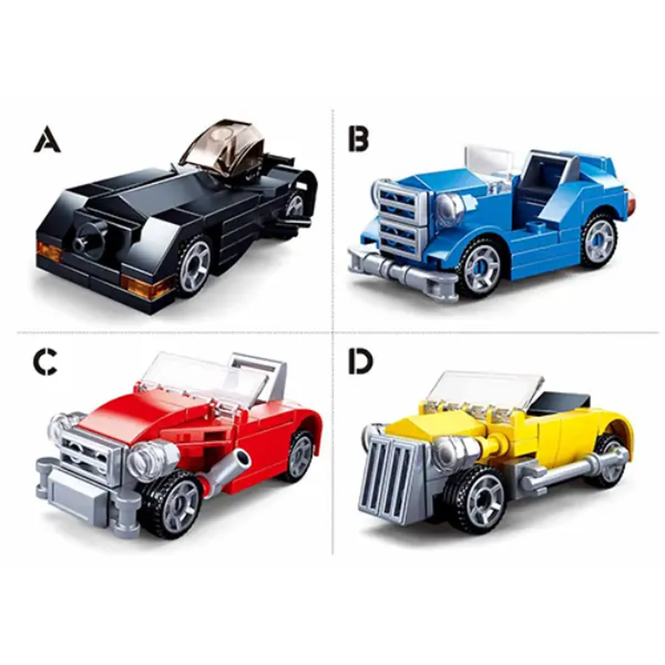 Set de construcție ”Asamblează Hotrod”, 4 modele, de la 41 pînă la 50 elem.
