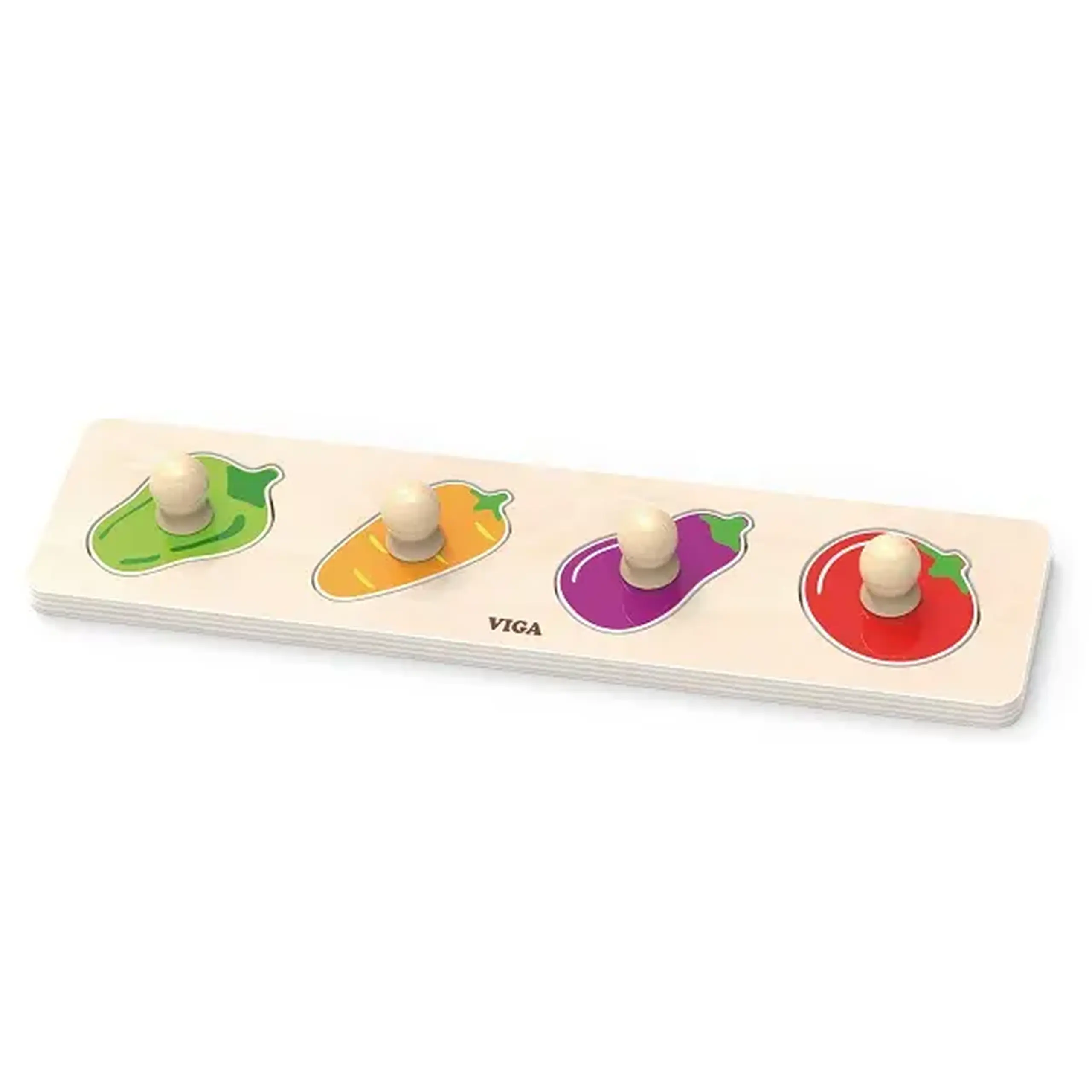 Puzzle din lemn cu buton „Legume"