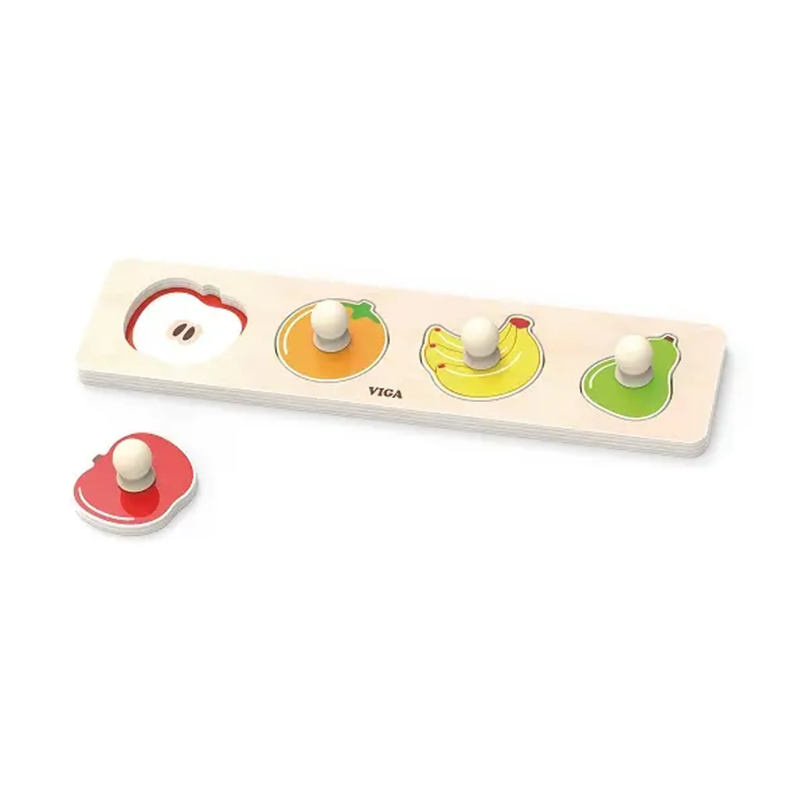 Puzzle din lemn cu buton „Fructe"