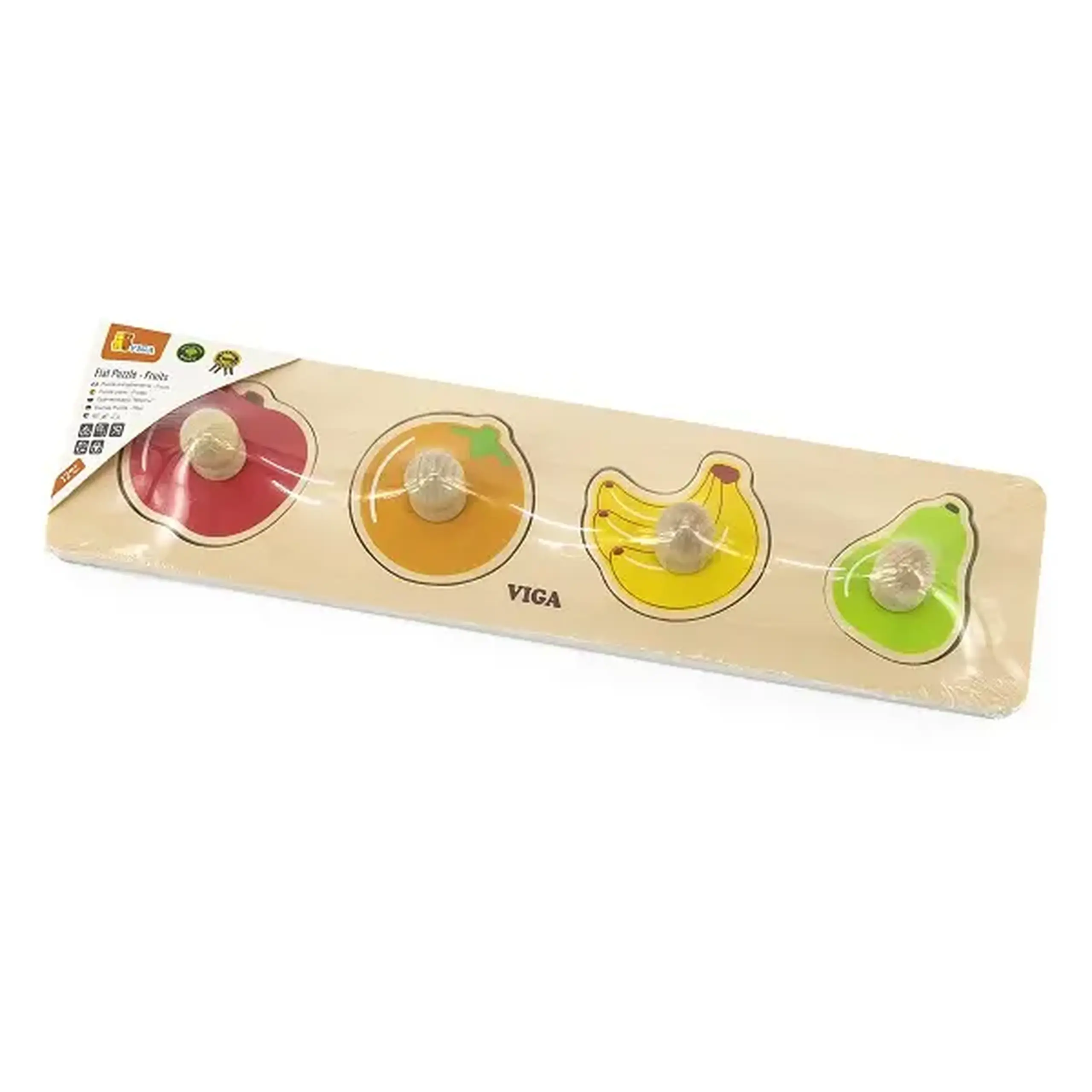 Puzzle din lemn cu buton „Fructe"