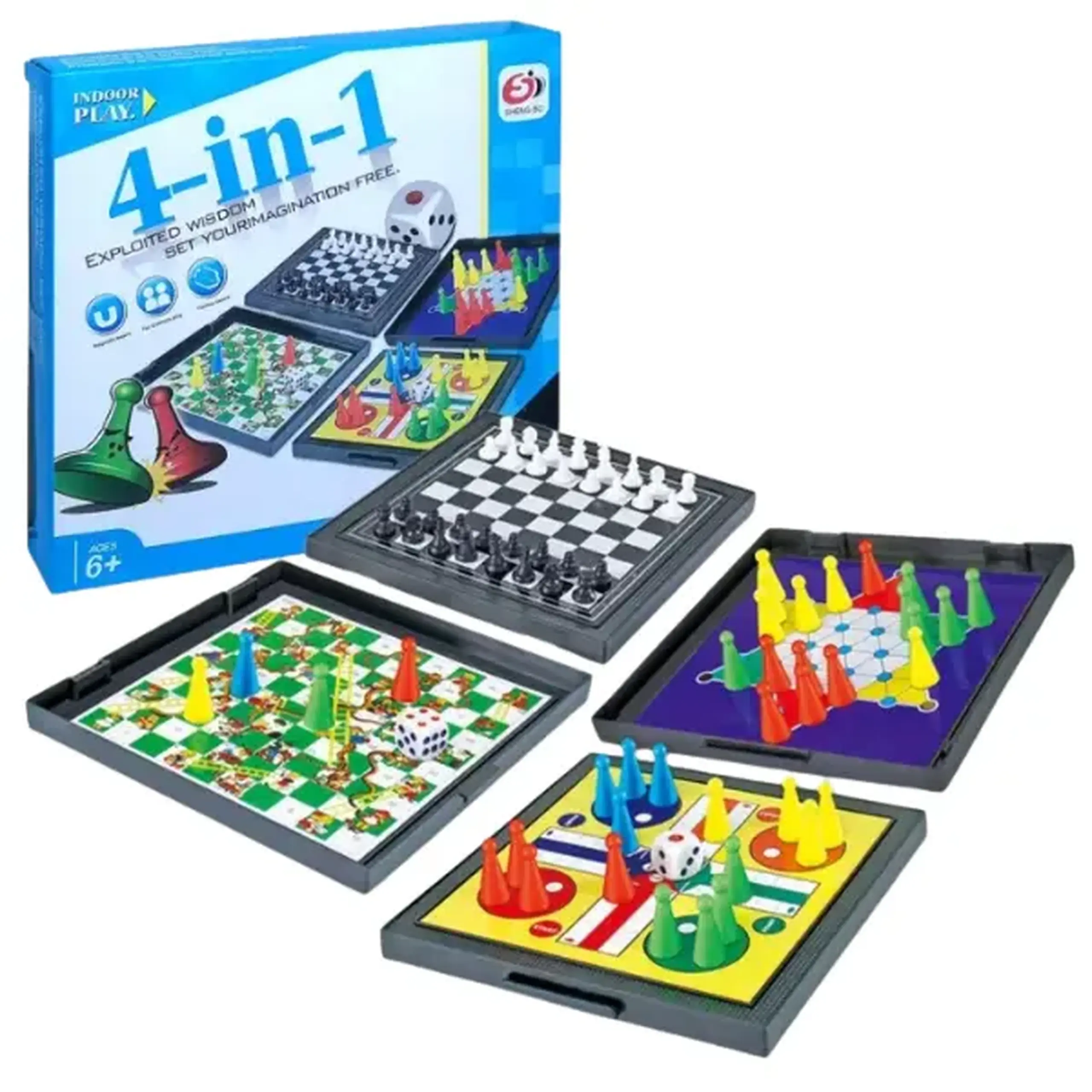 Joc de societate magnetic 4 în 1