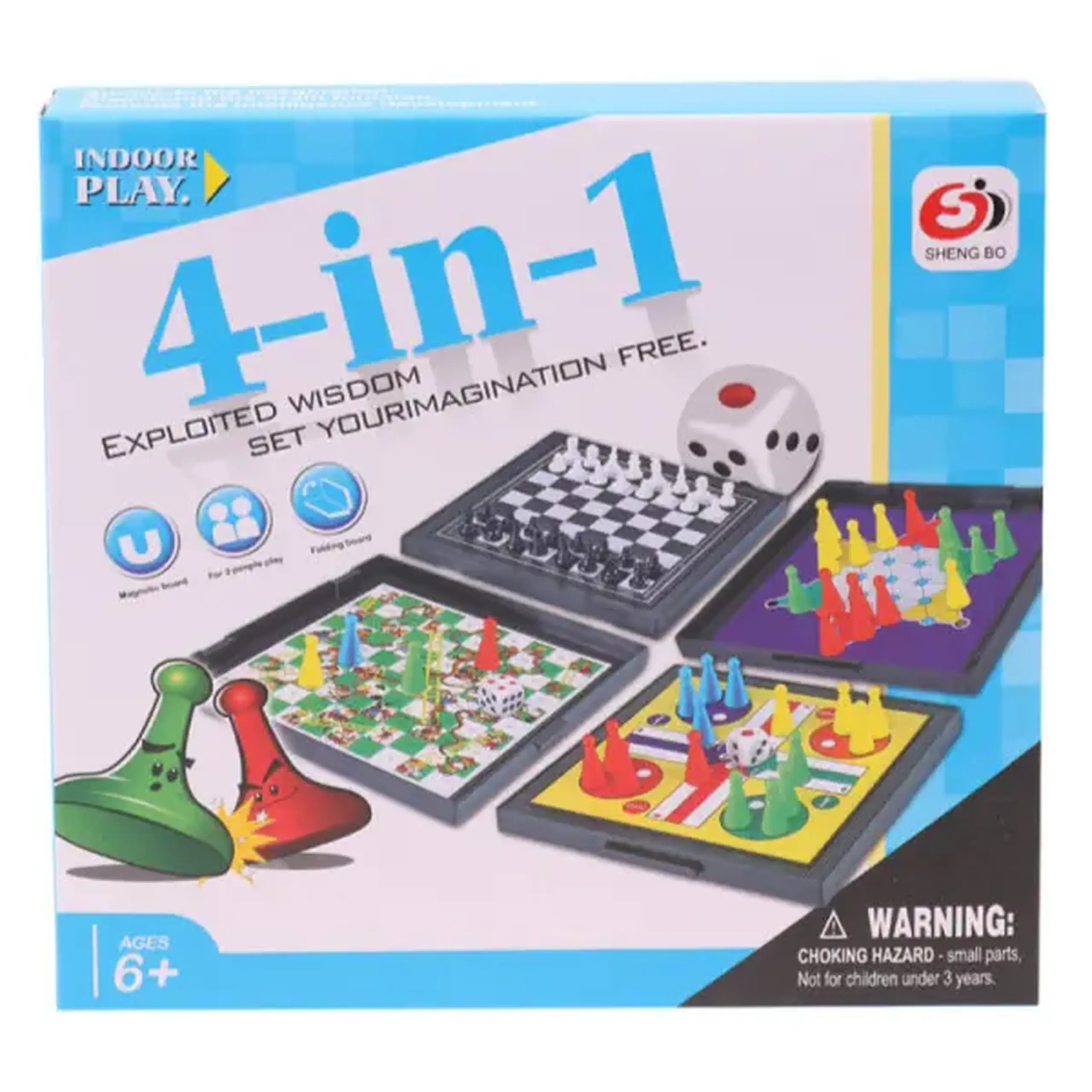 Joc de societate magnetic 4 în 1