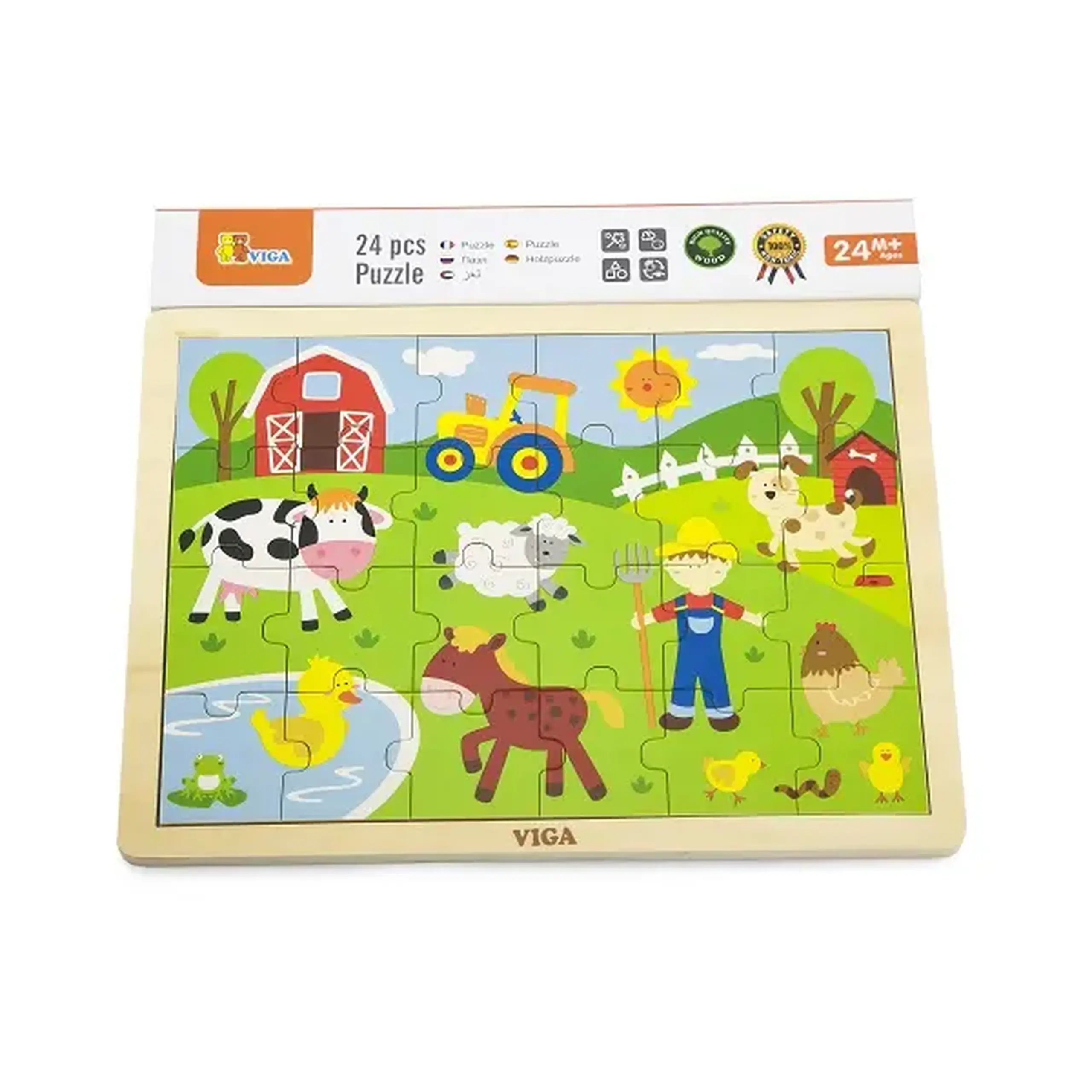 Puzzle din lemn "Ferma" 24 elem.