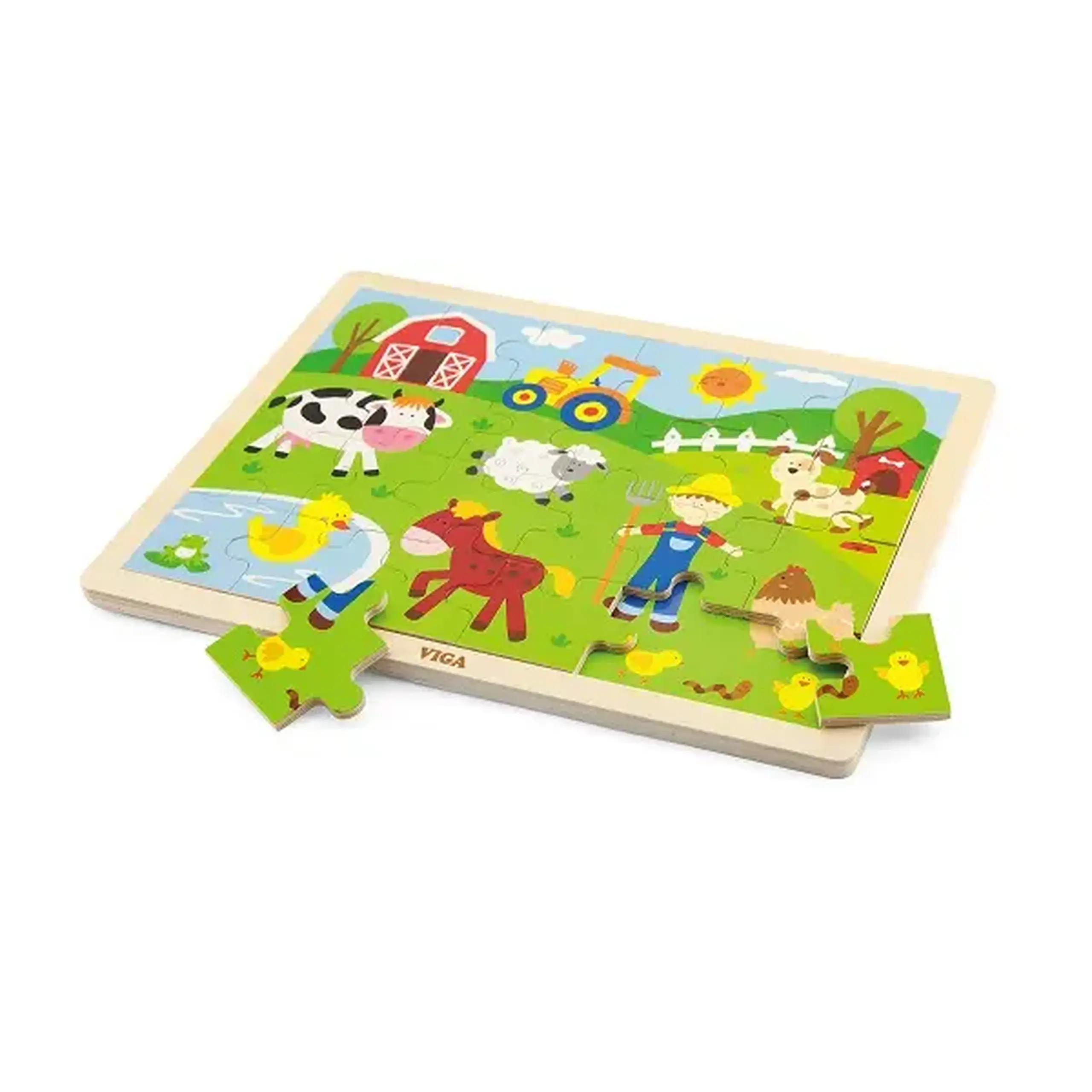 Puzzle din lemn "Ferma" 24 elem.