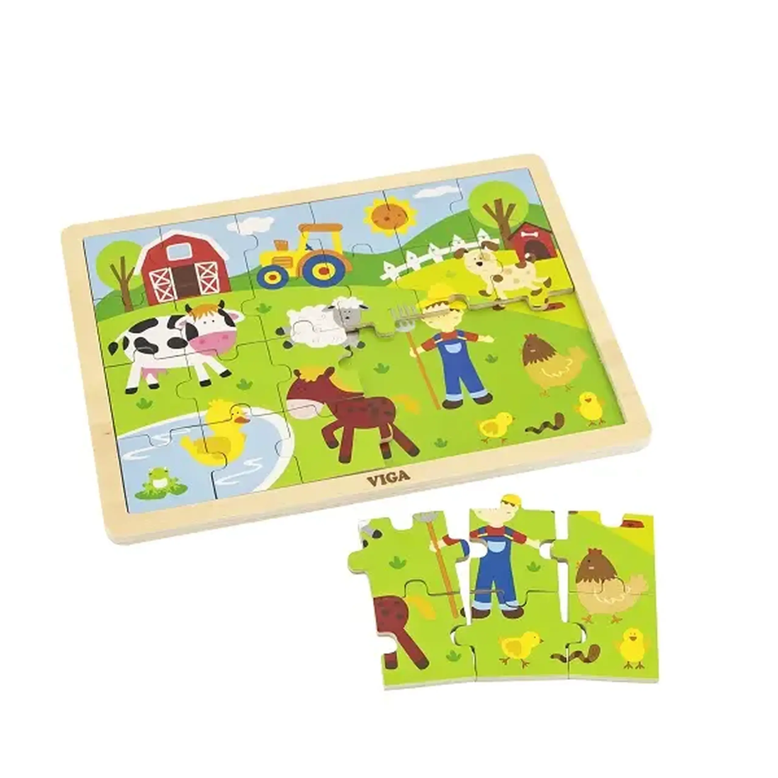 Puzzle din lemn "Ferma" 24 elem.