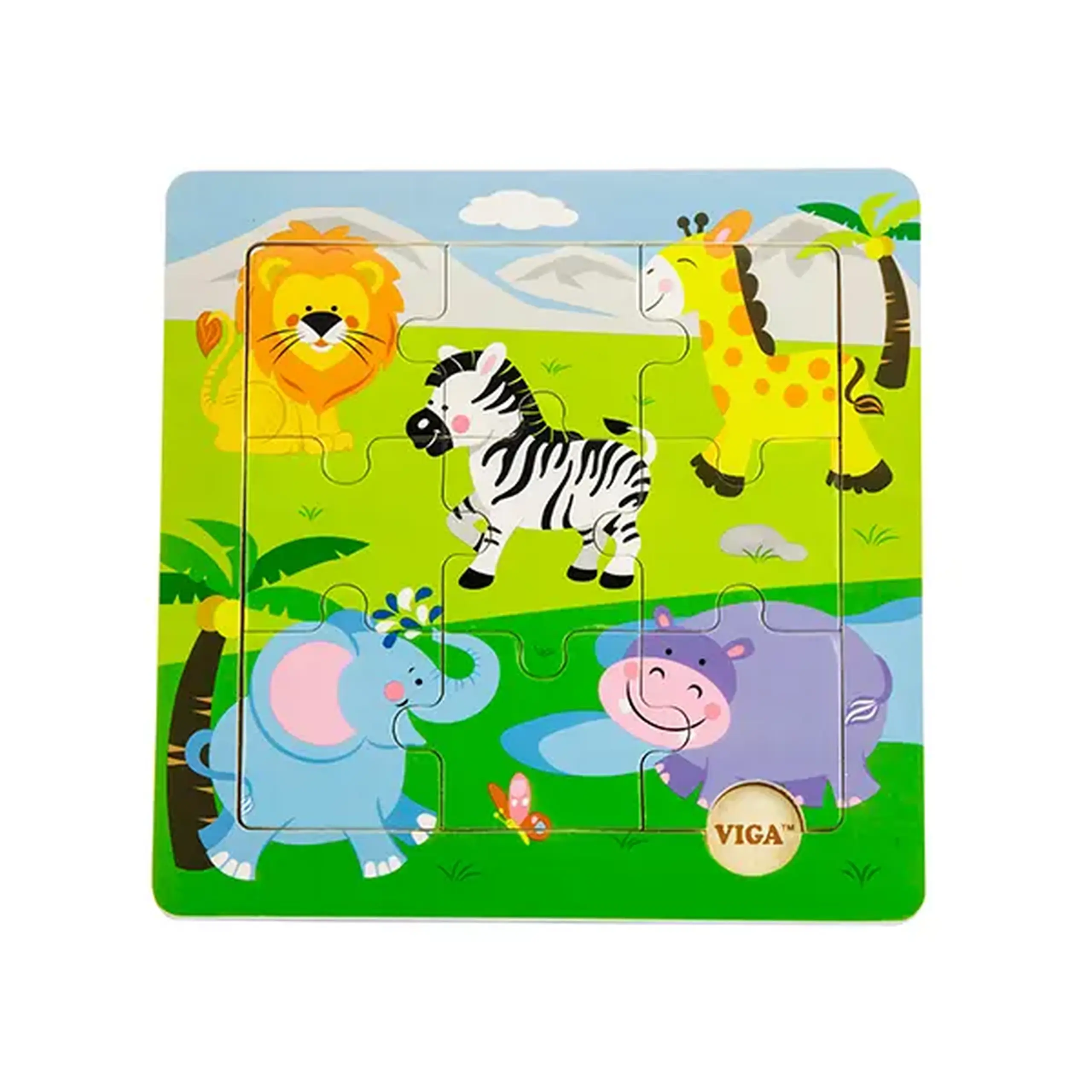 Puzzle din lemn "Safari" 9 elem.