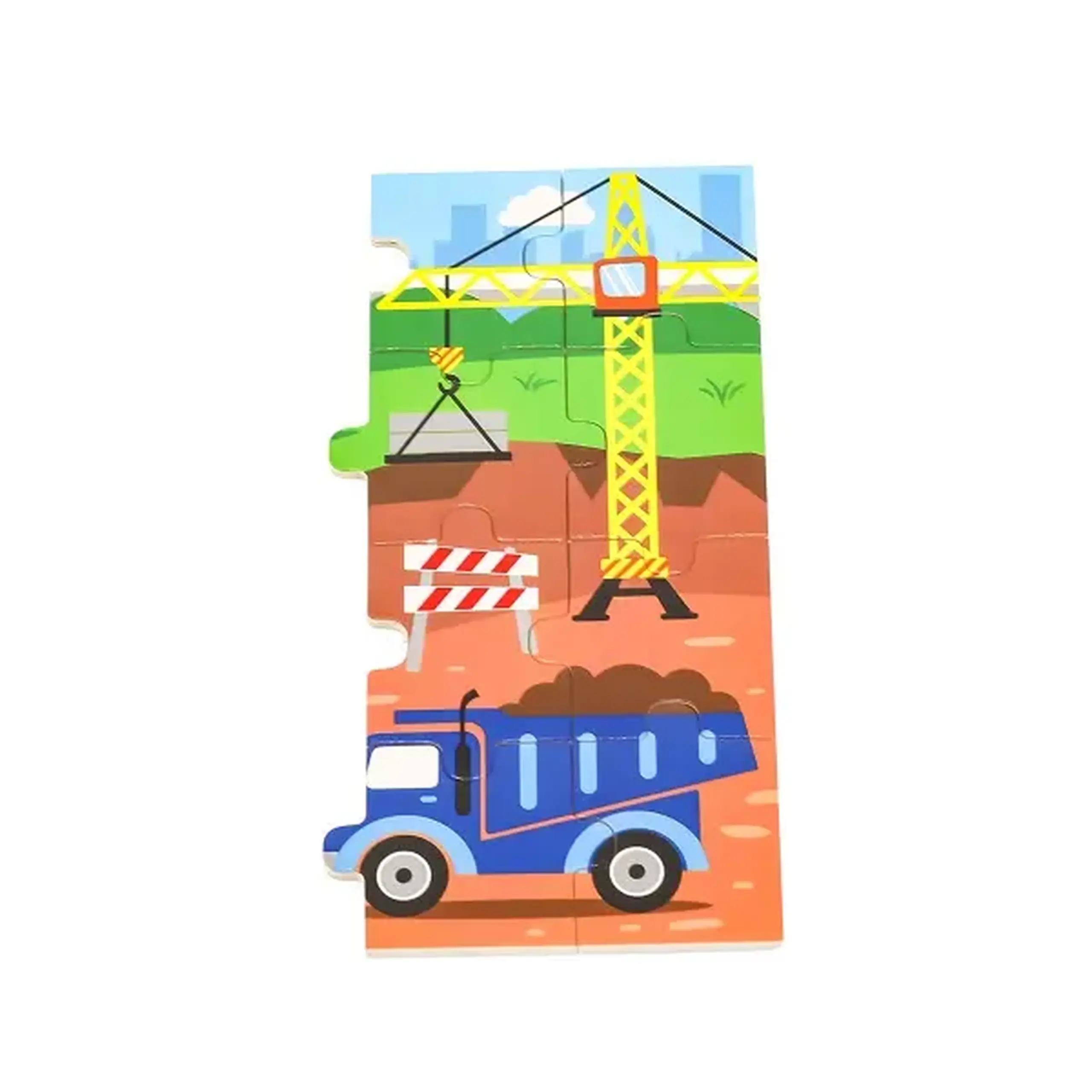 Puzzle din lemn "Vehicule de construcție", 24 elem.