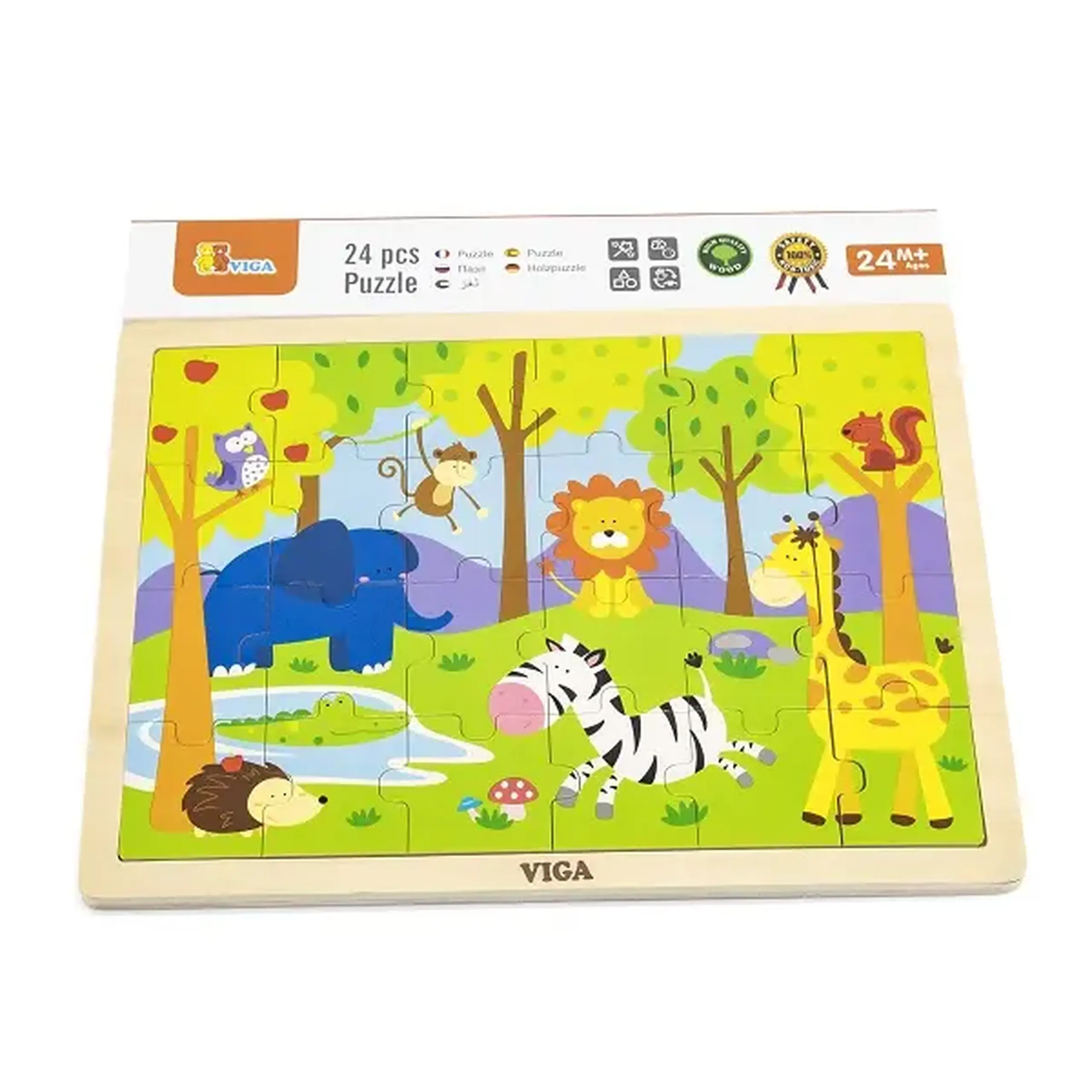 Puzzle din lemn "Animăluțe" 24 elem.