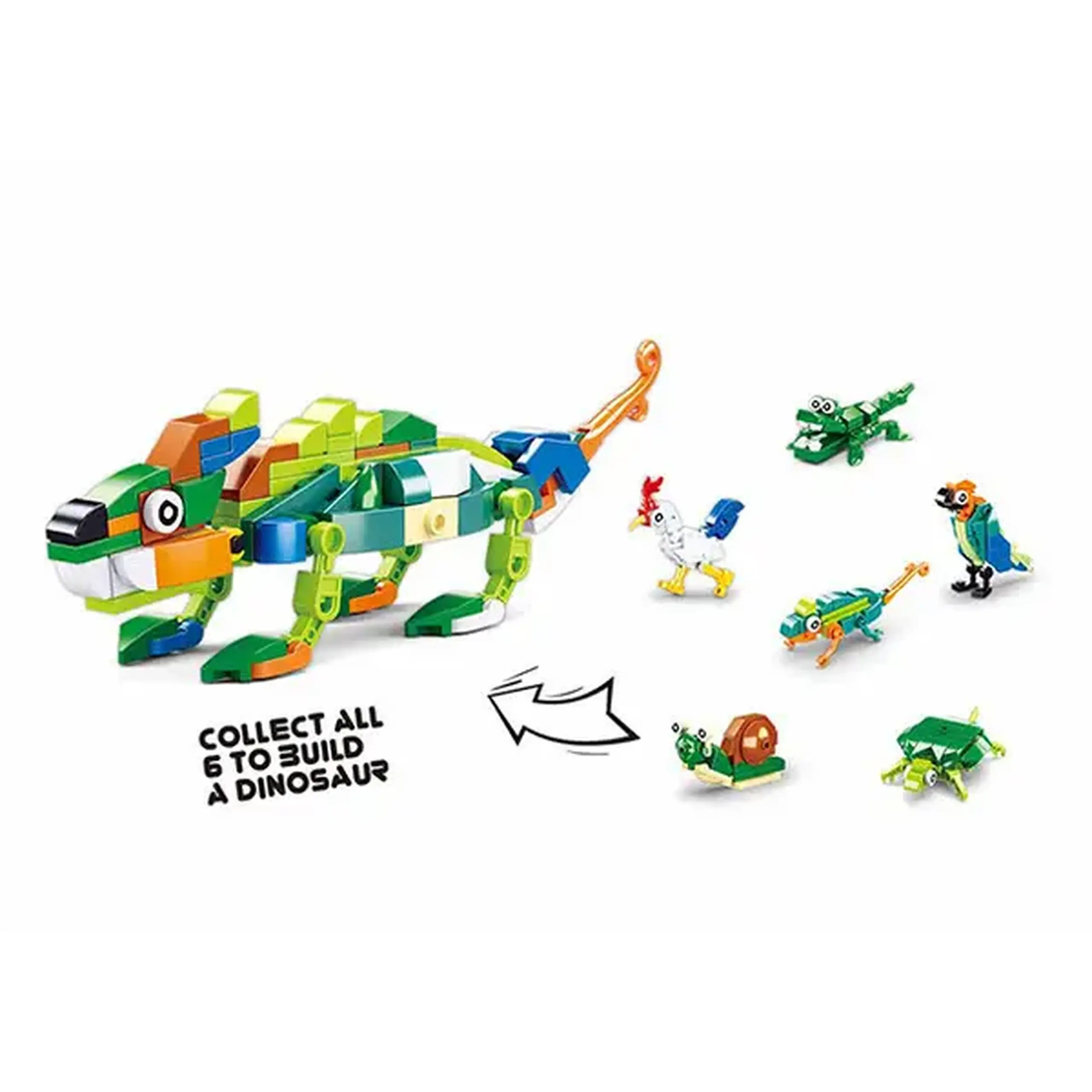 Set-surpriză de construcție ”Păsări și reptile”, în ou, de la 36 elem.