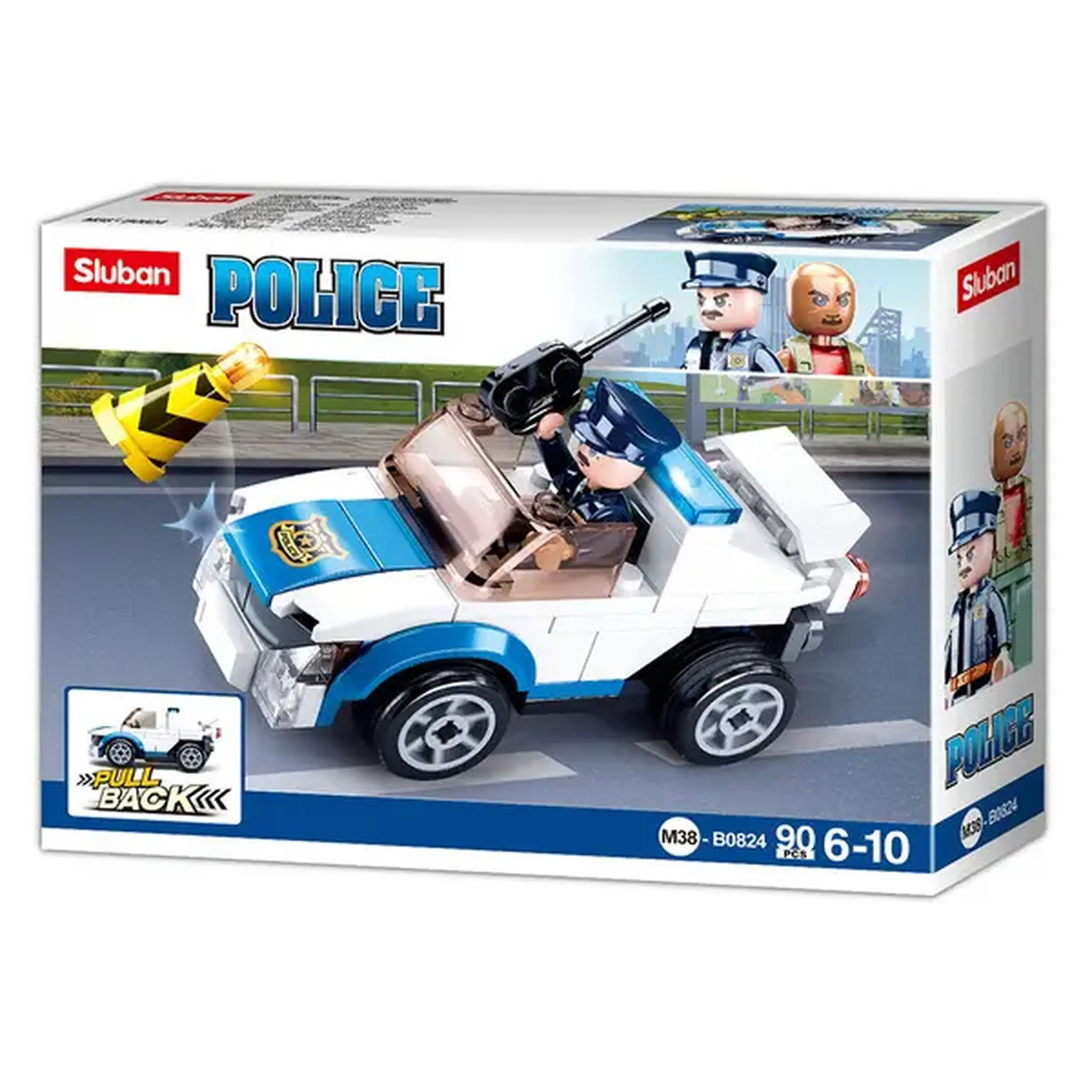 Set de construcție ”Mașină de poliție” cu inerție, 90 elem.