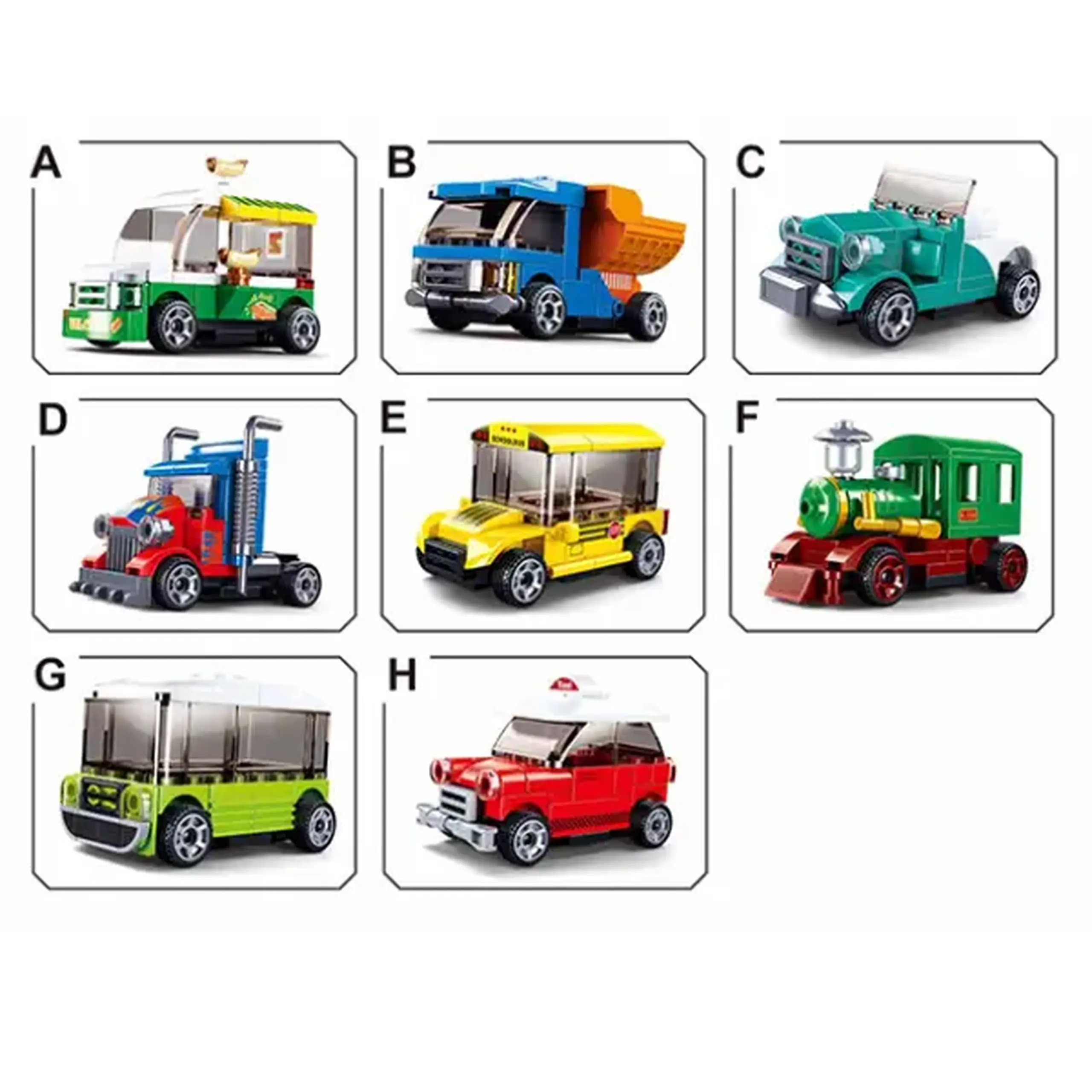 Set de construcție ”Transport urban”, cu inerție 8 modele, de la 41 pînă la 57 elem.