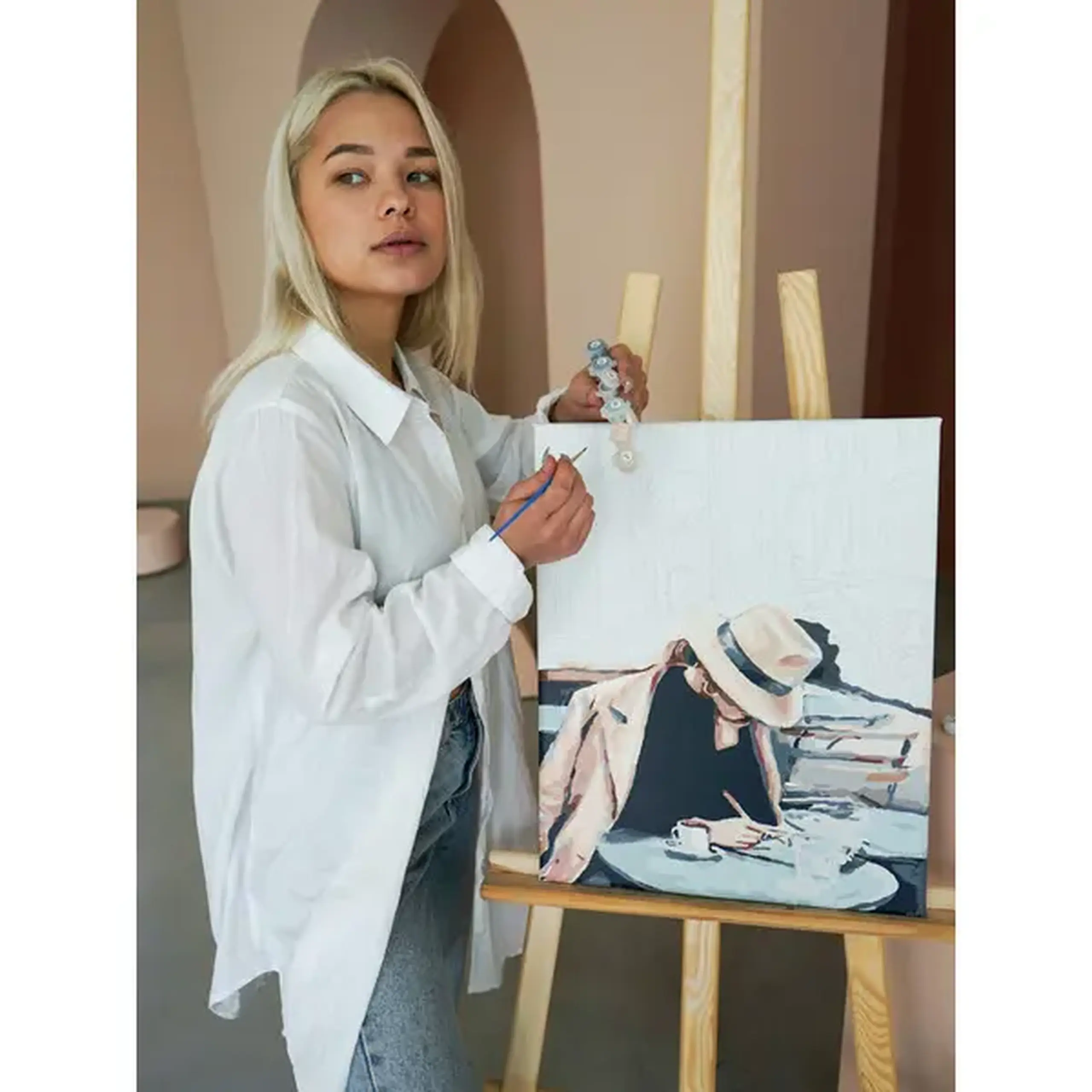 Pictură pe numere 40*50 cm (în cutie) - Atingere de bujori