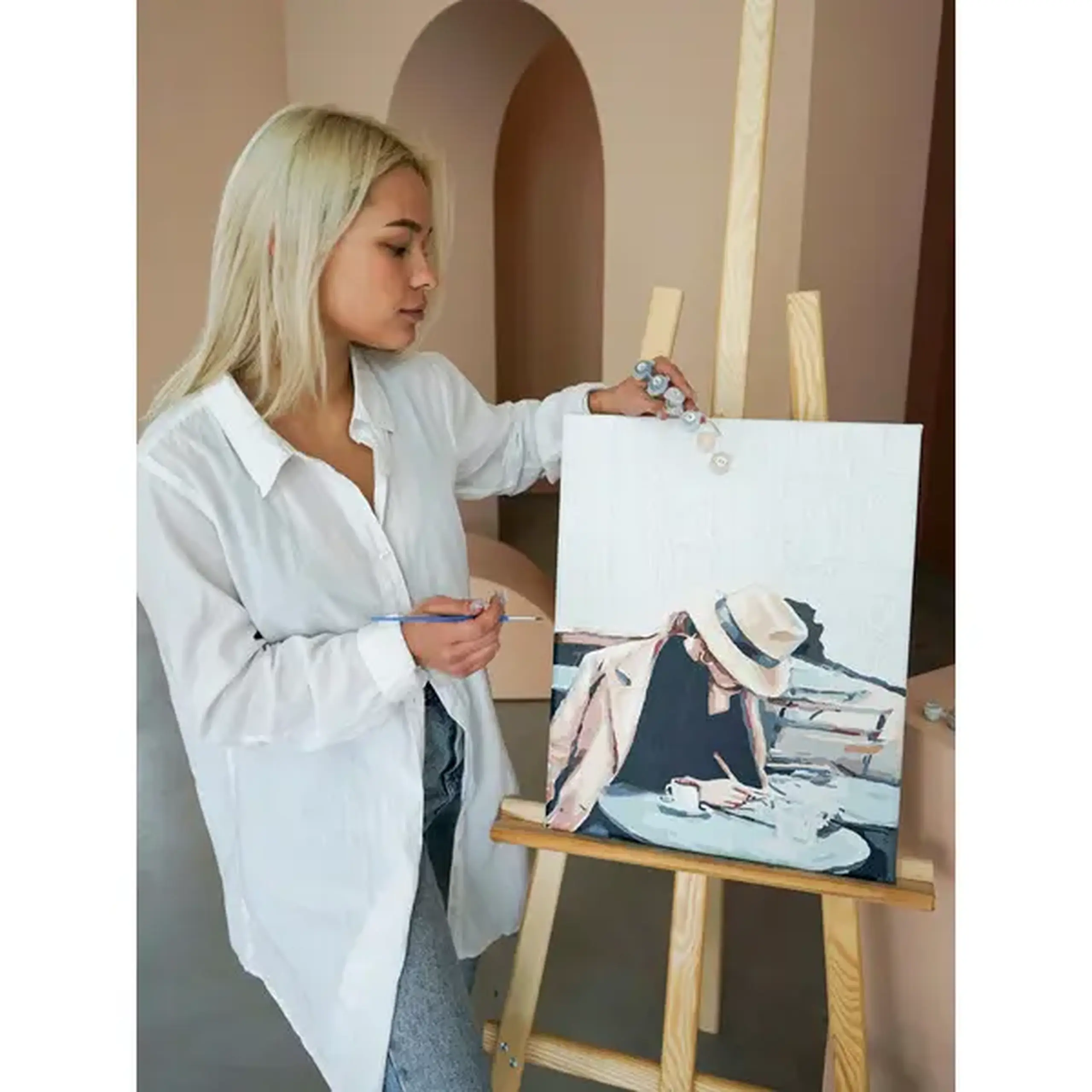 Pictură pe numere 40*50 cm (în cutie) - Atingere de bujori