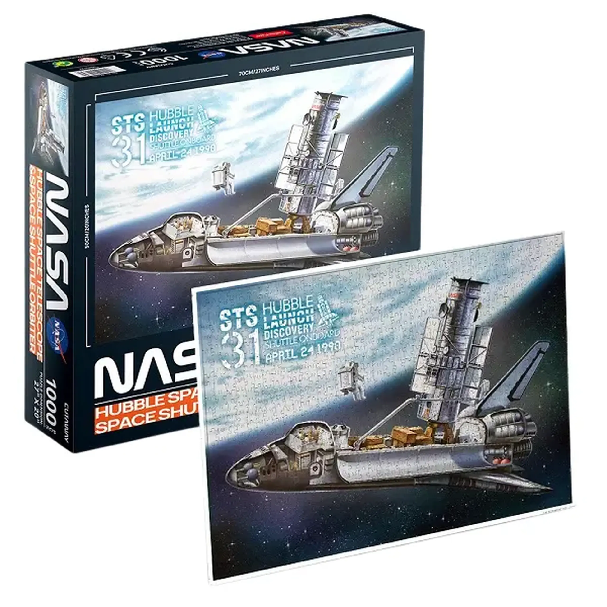 Puzzle „Hubble - Telescop spațial și naveta spațială orbitală”, 1000 de piese