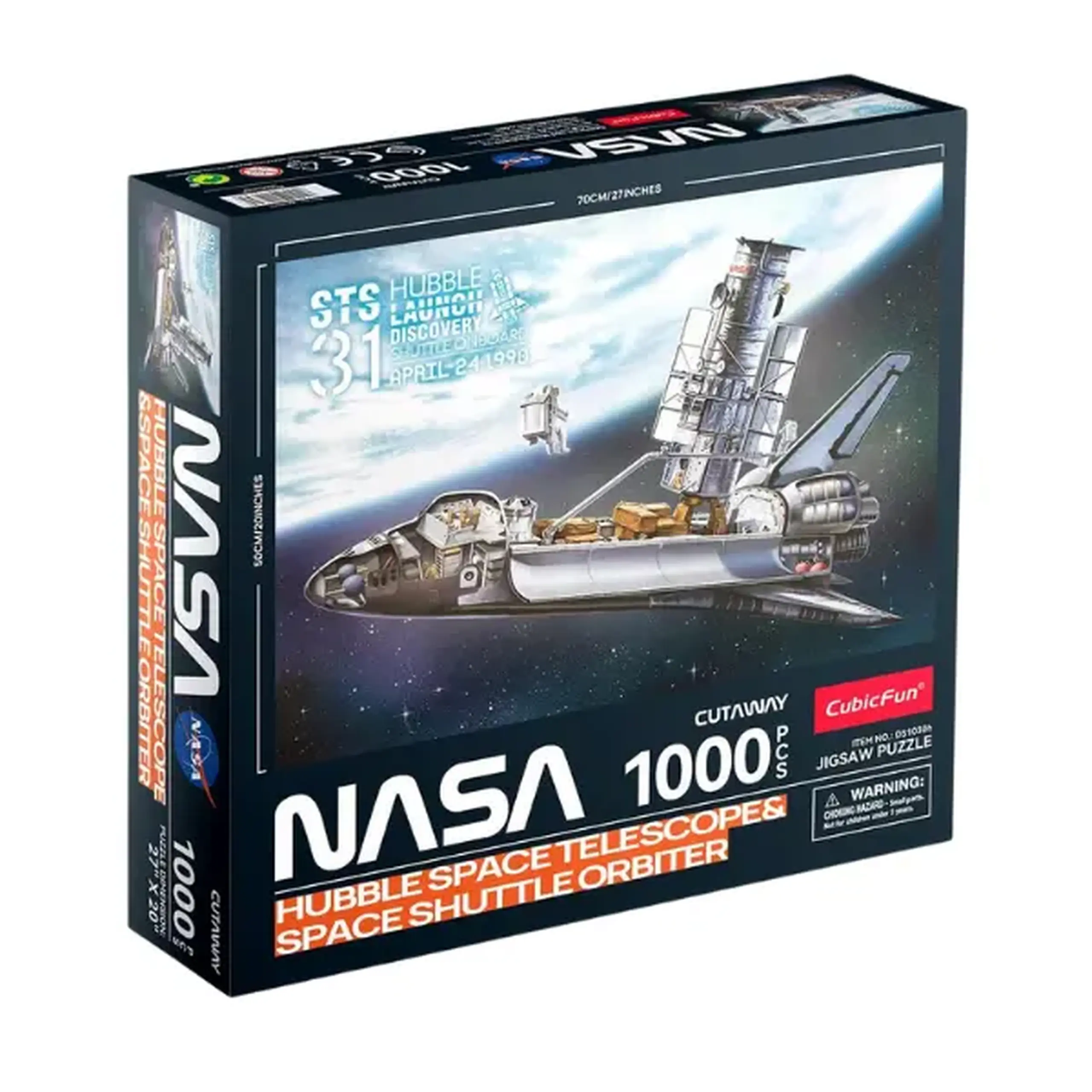 Puzzle „Hubble - Telescop spațial și naveta spațială orbitală”, 1000 de piese