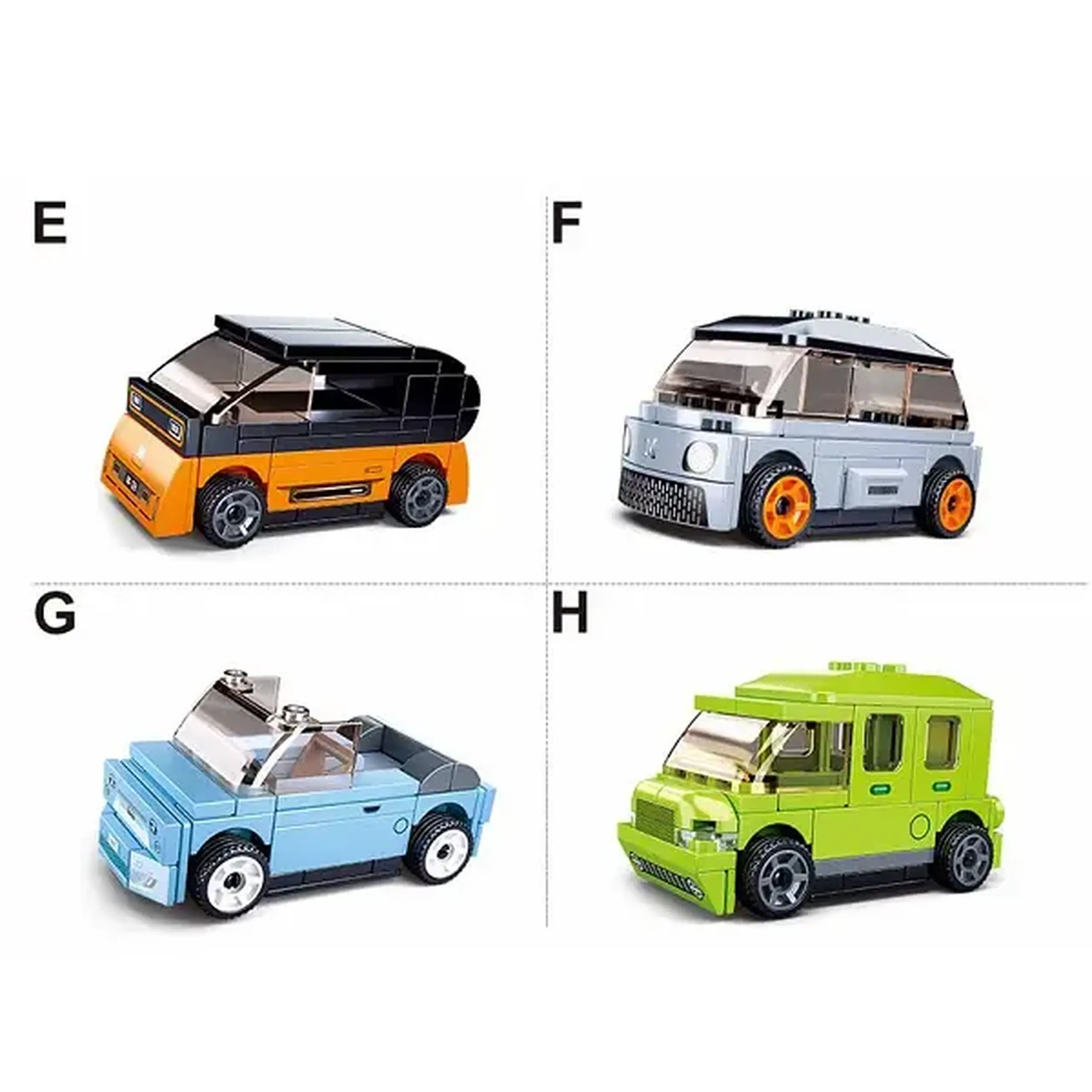 Set de construcție ”Mașini electrice", cu inerție 8 modele, de la 53 pînă la 61 elem.