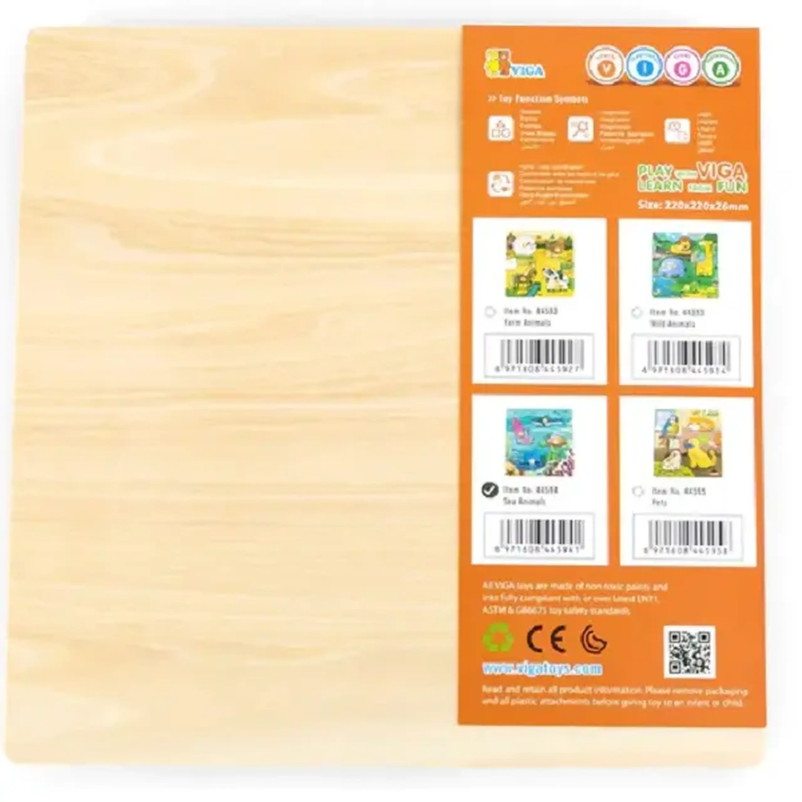 Puzzle din lemn cu buton „Animale acvatice"