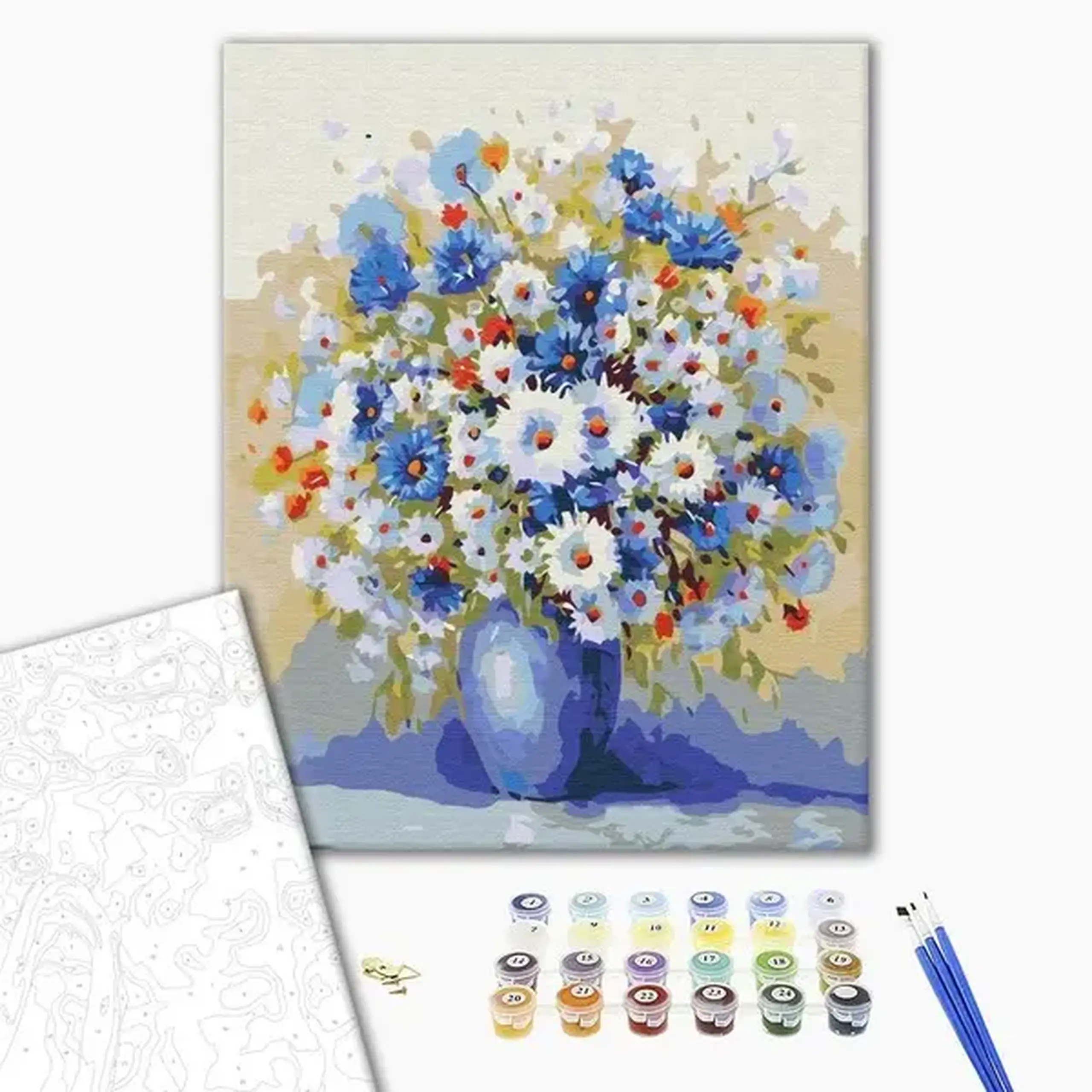 Pictură pe numere 40×50 (în cutie) – Buchet cu flori de câmp