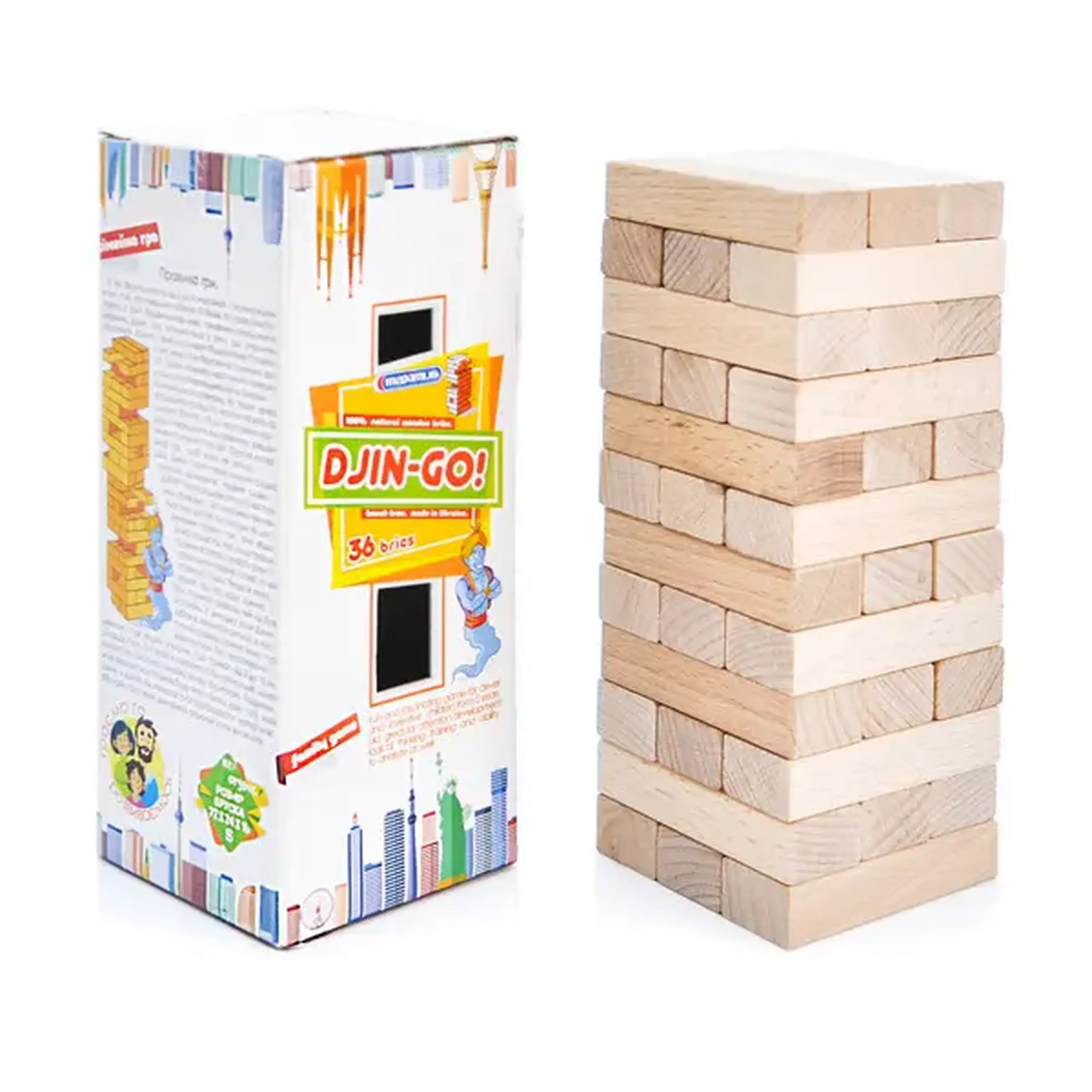 Joc de masă "Jin GO" jenga din 36 blocuri de lemn