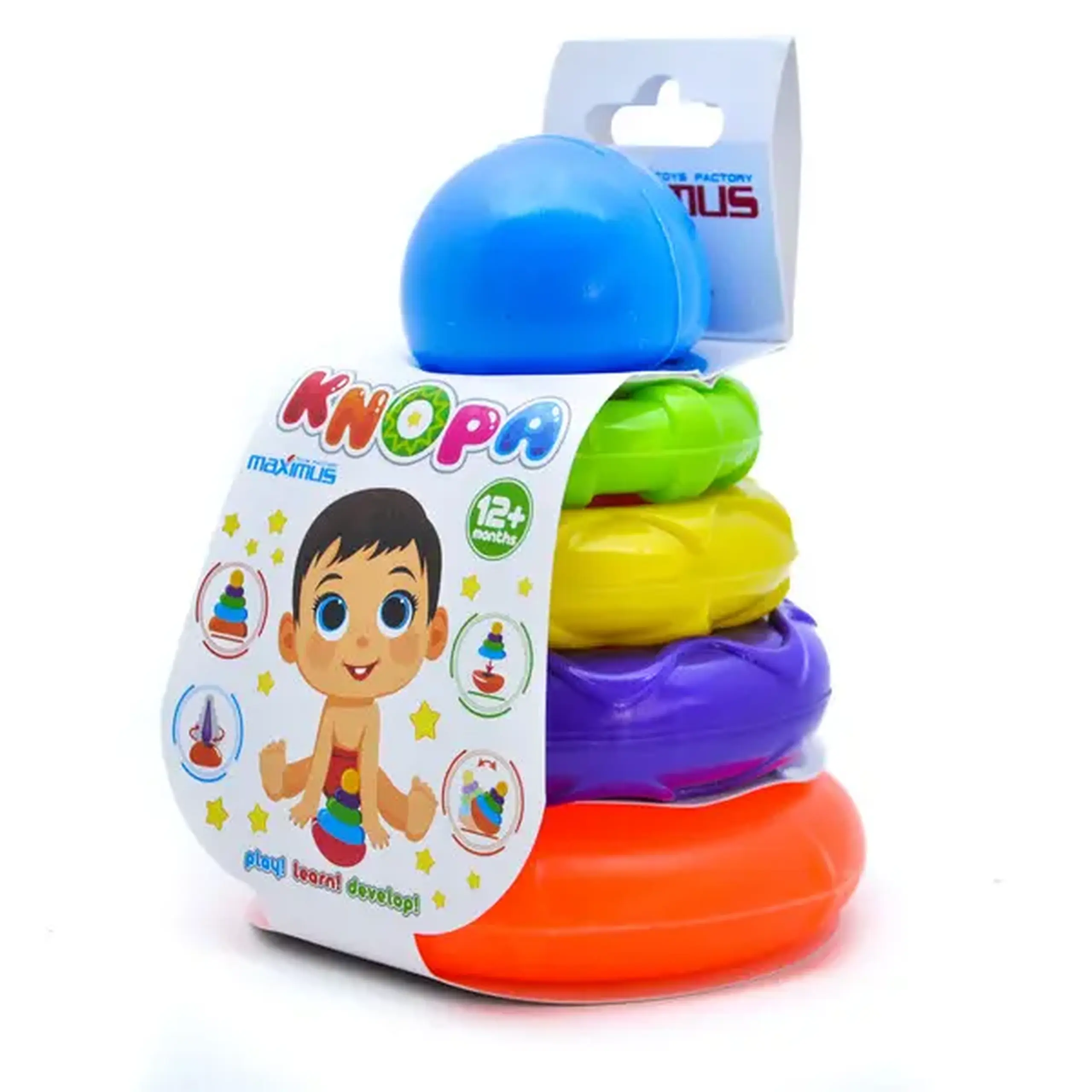 Piramida 2 în 1 "Knopa"