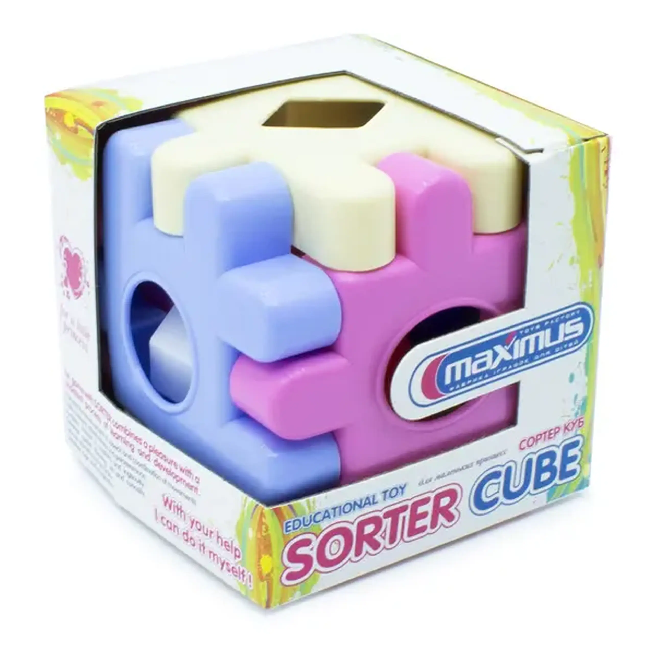 Jucărie-sorter "Cub roz" 12 elem.