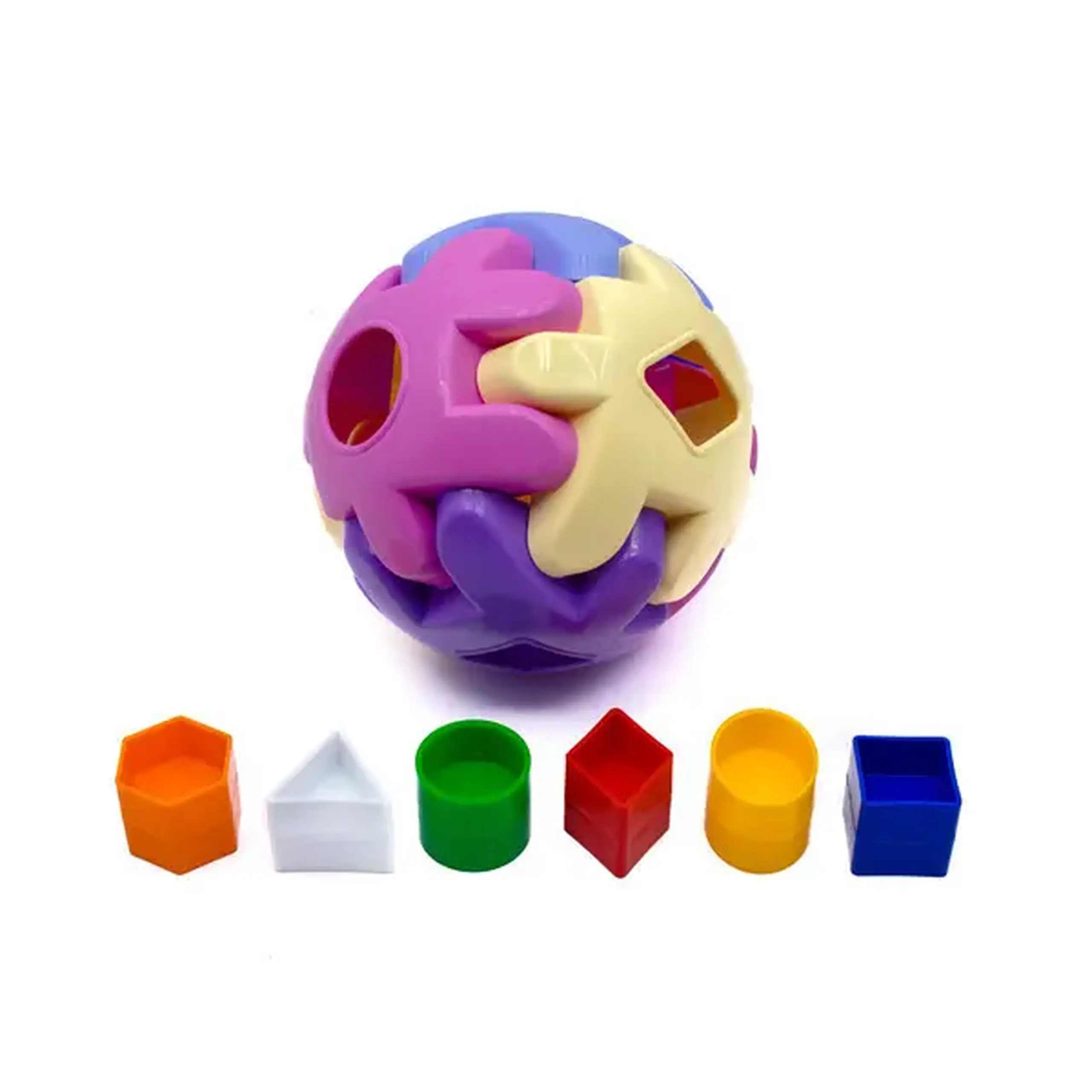Jucărie-sorter "Sfera 3D roz" 12 elem.