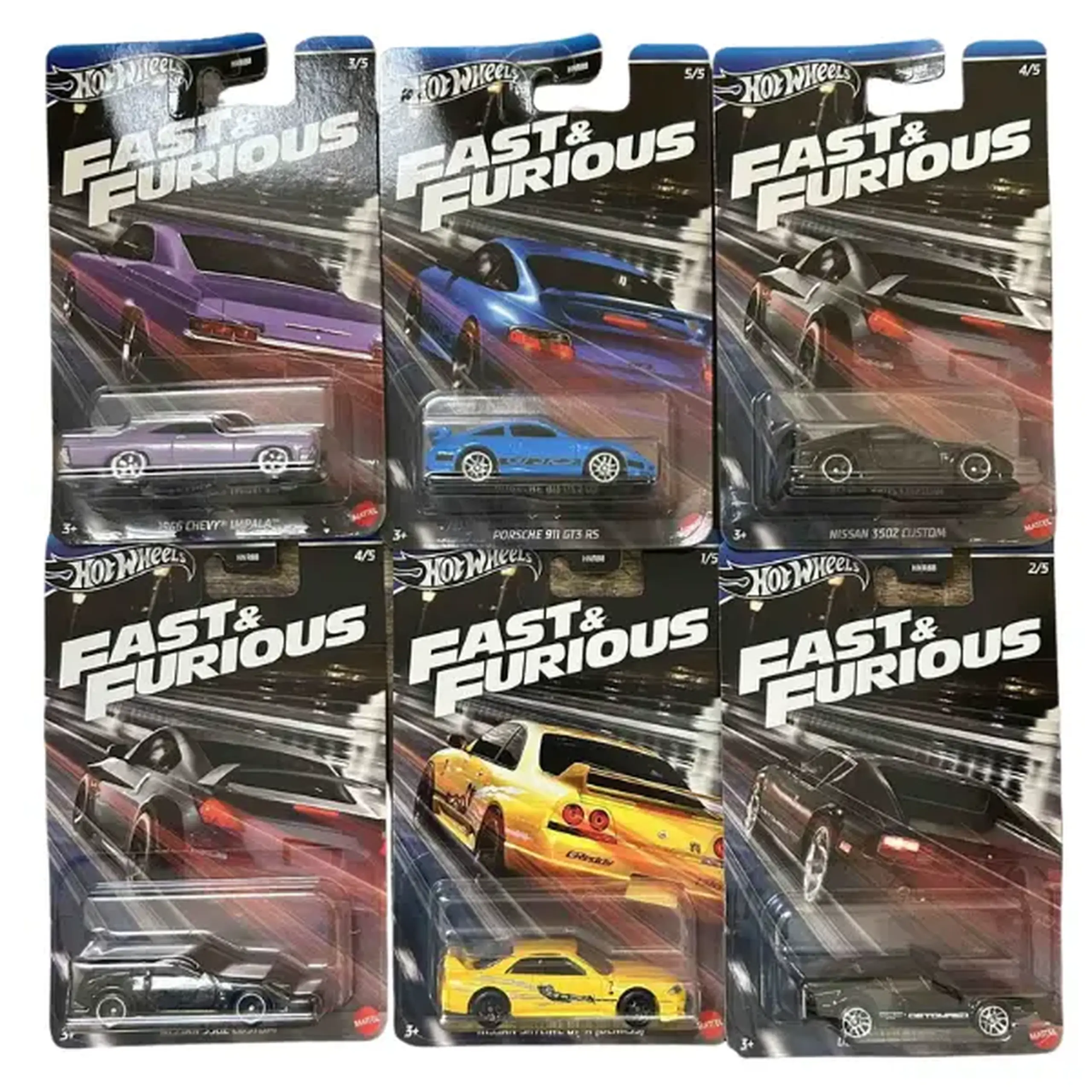 Hot Wheels Mașina din colecția Fast & Furios 5 modele