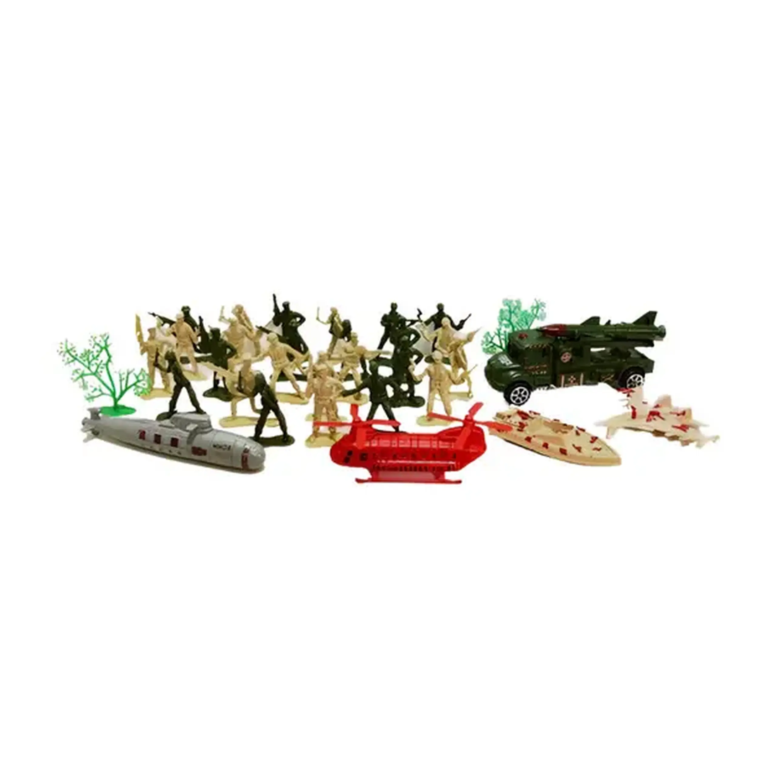 Set de joc cu soldăței și echipament militar