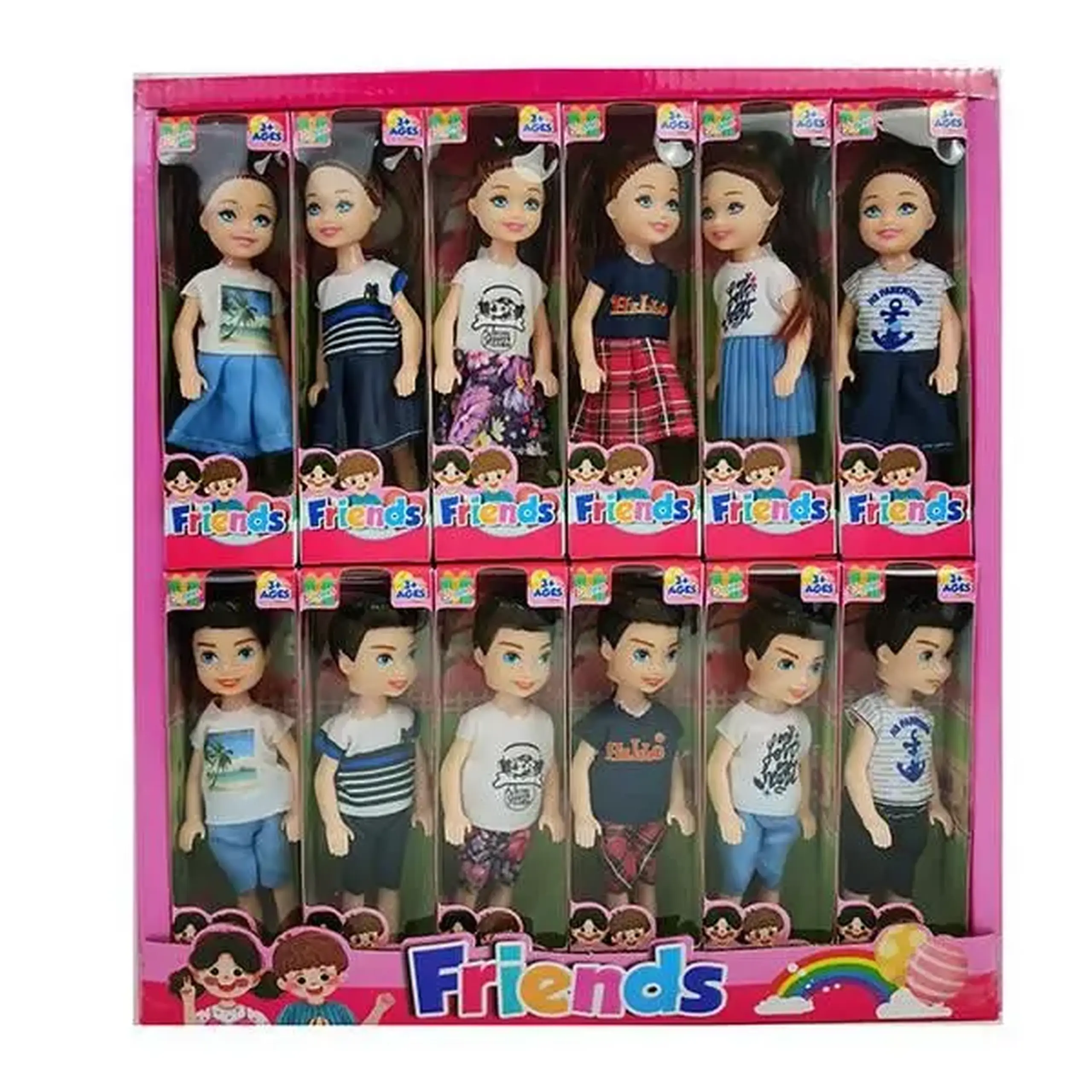 Mini-păpușă băiat sau fată, 13 cm, în asortiment