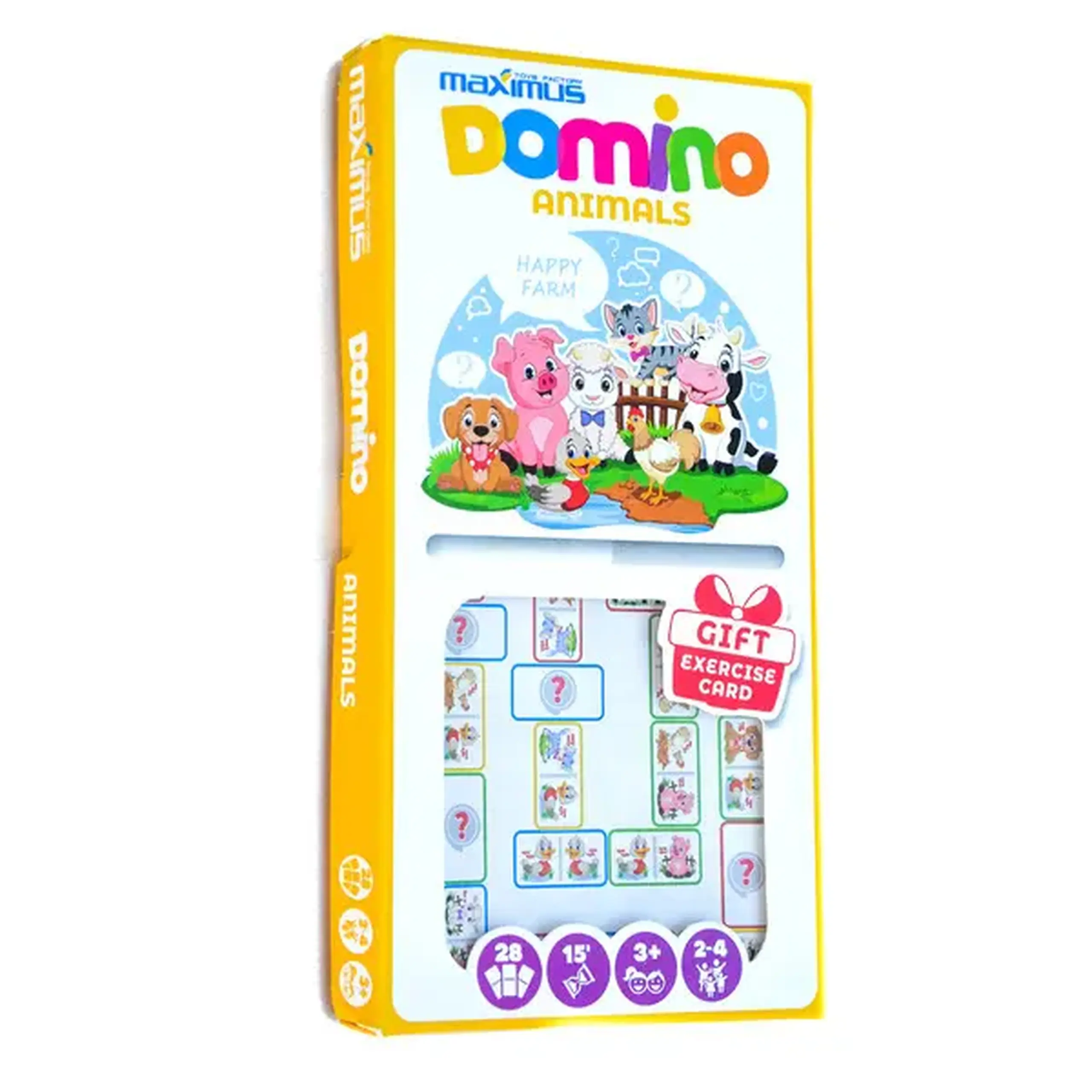 Joc de masă „Domino multicolor cu animale”, 28 dominouri