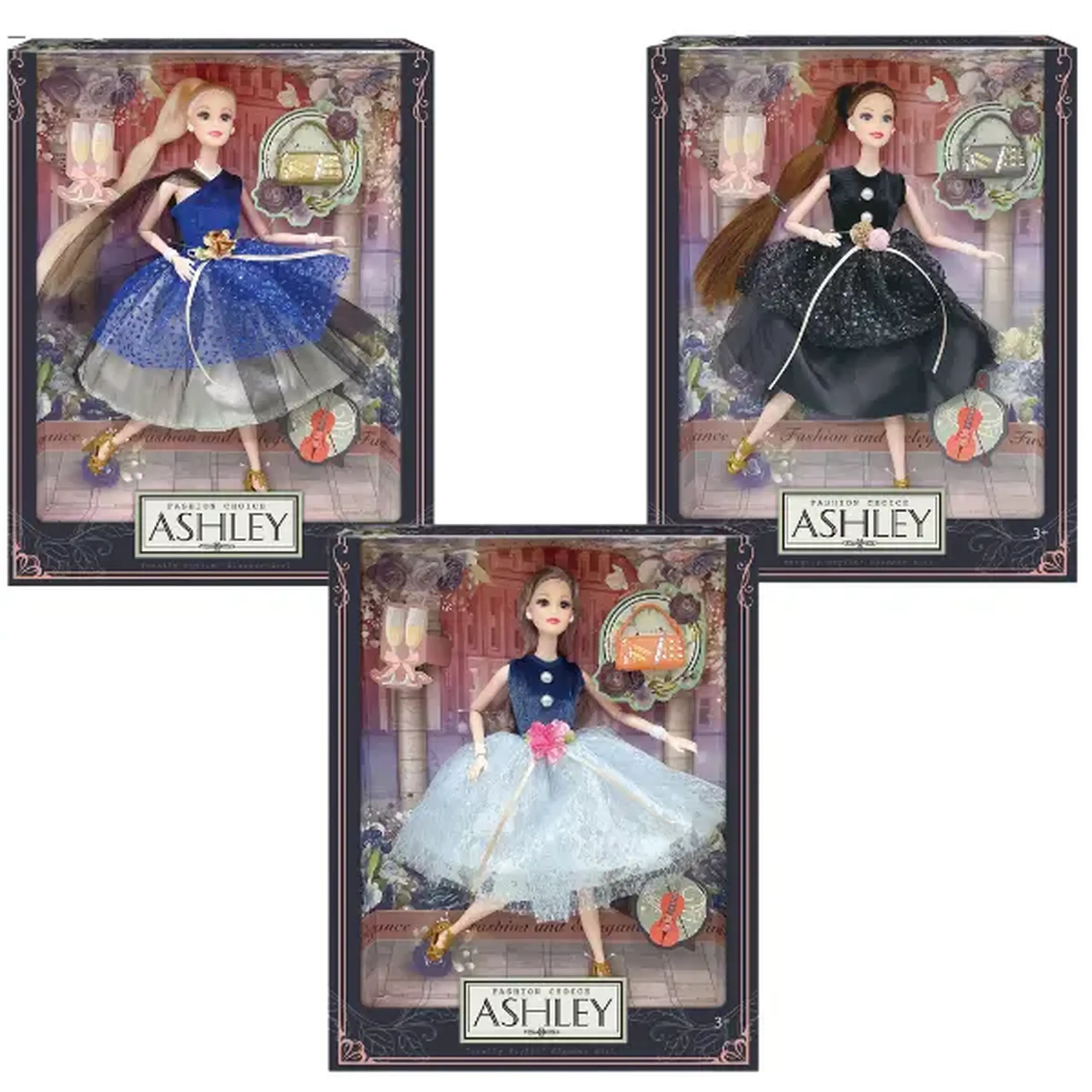 Păpușă "Ashley în rochie de seară", 30 cm, 3 modele