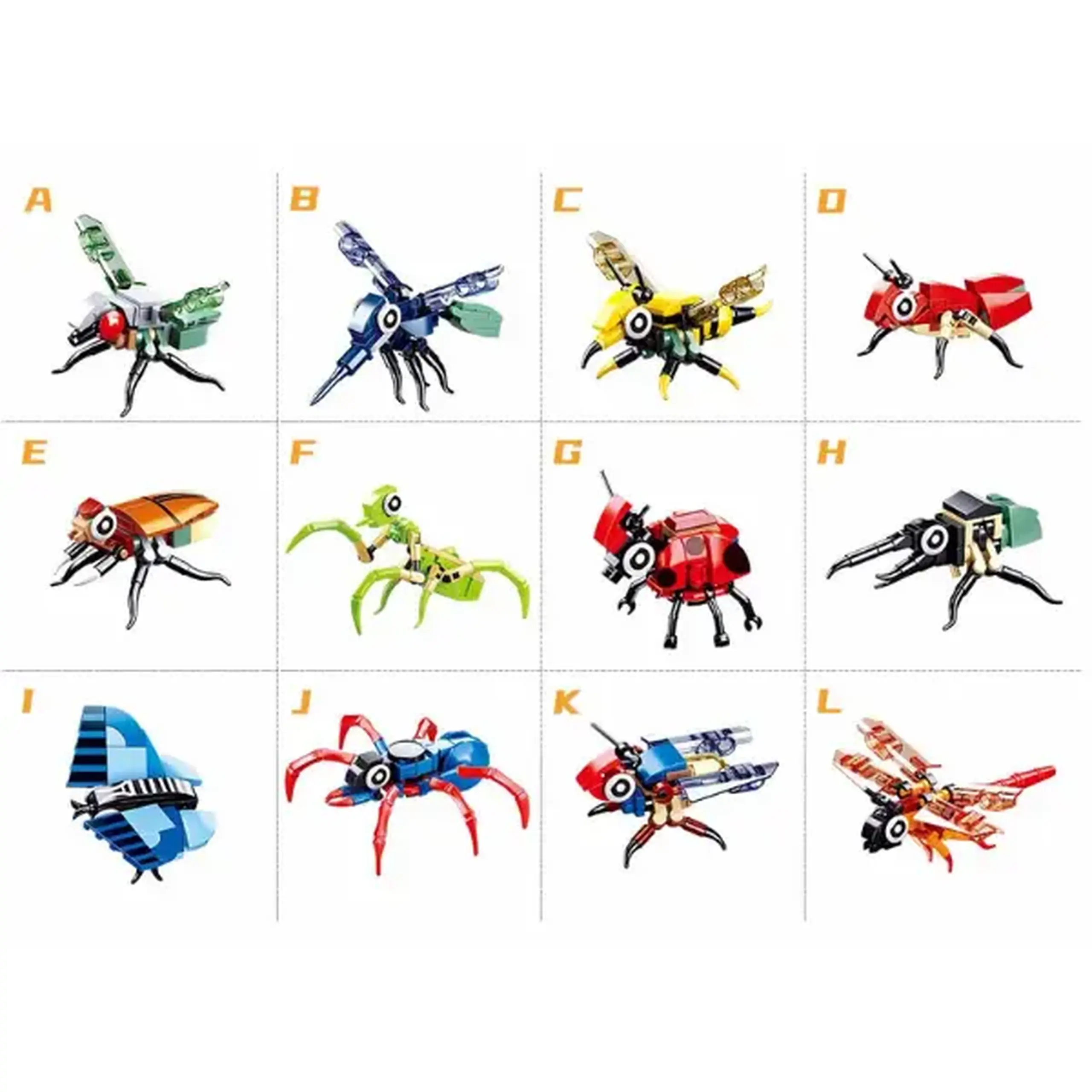 Set-surpriză de construcție ”Insecte", în ou, de la 40 pînă la 54 elem.