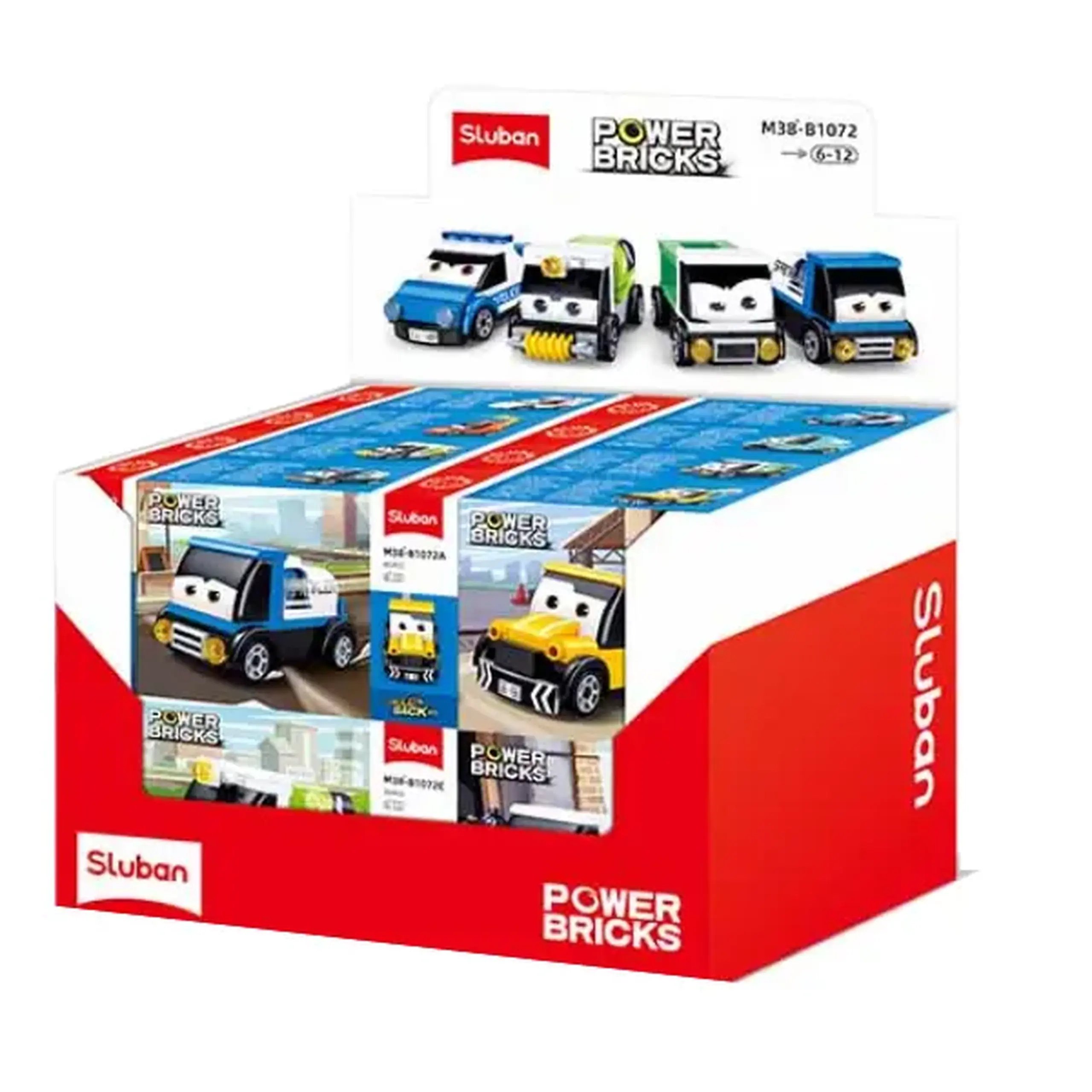 Set de construcție ”Mașini de prim ajutor", cu inerție 8 modele, de la 37 elem.