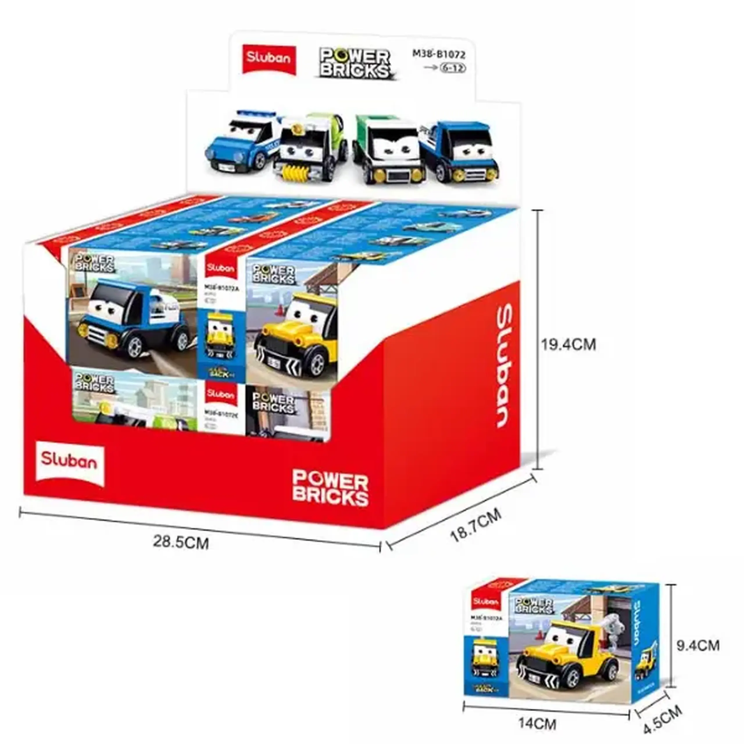 Set de construcție ”Mașini de prim ajutor", cu inerție 8 modele, de la 37 elem.