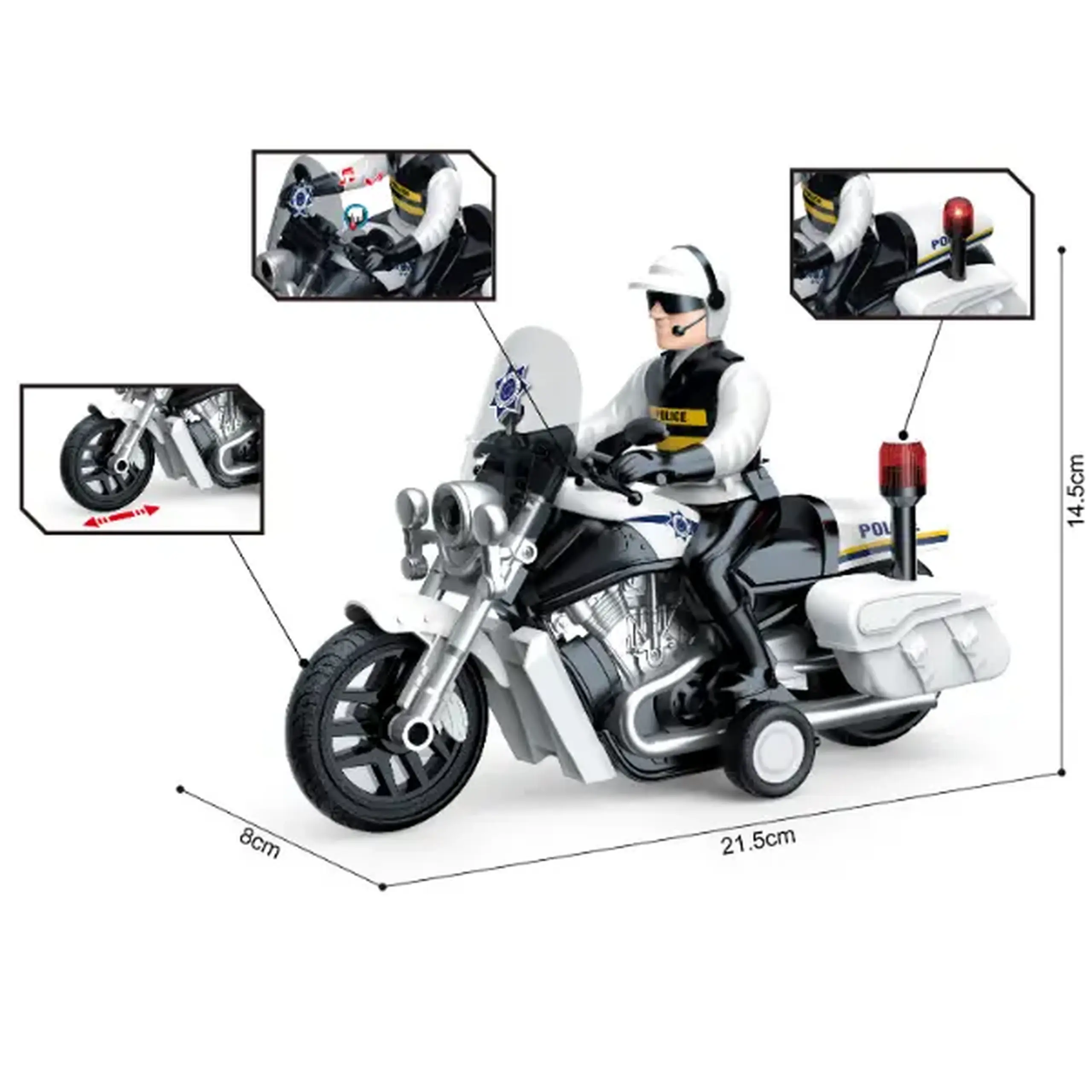 1:16 Polițist pe motocicletă (lumină/sunet)