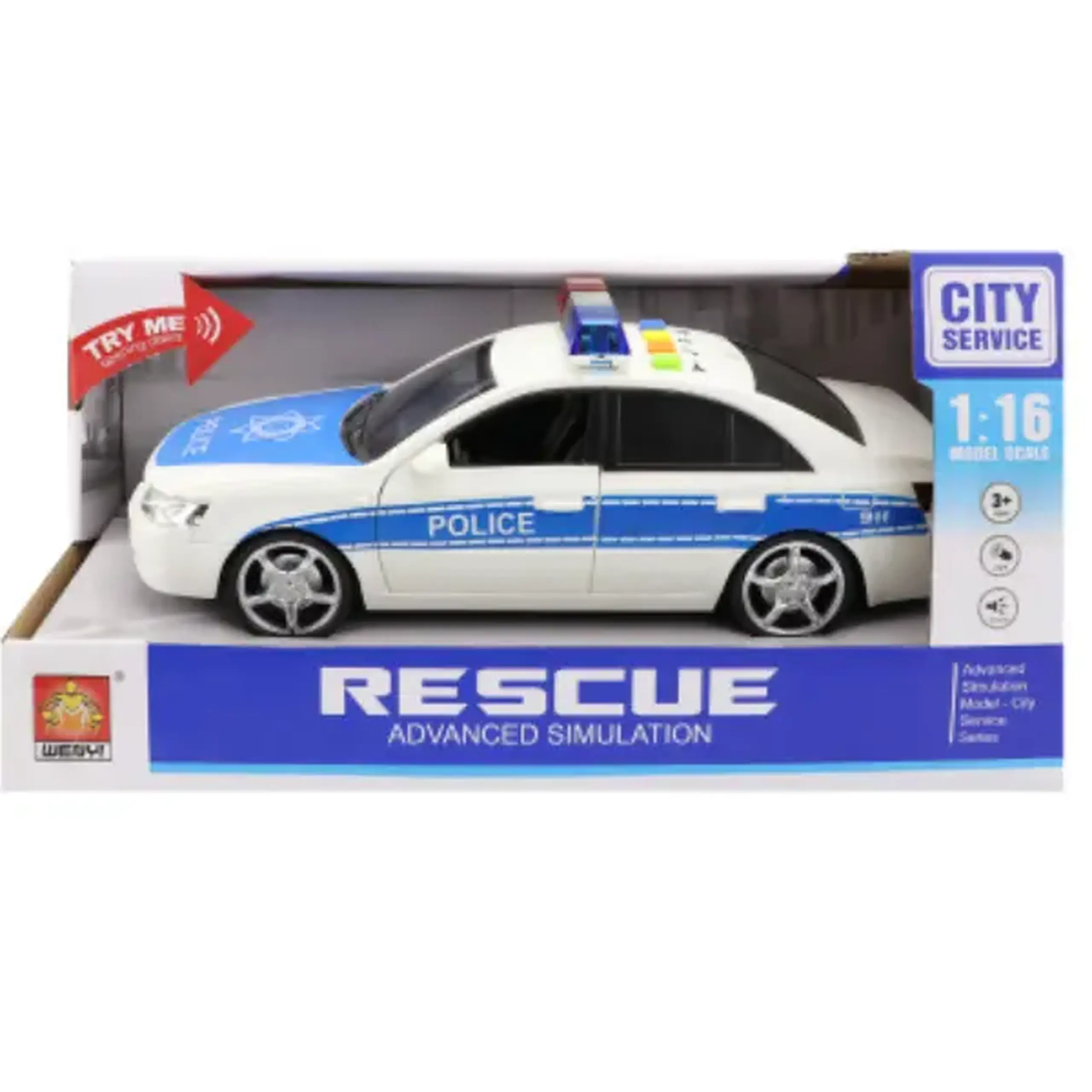 1:16 Mașină de poliție, cu inerție (lumina / sunet)