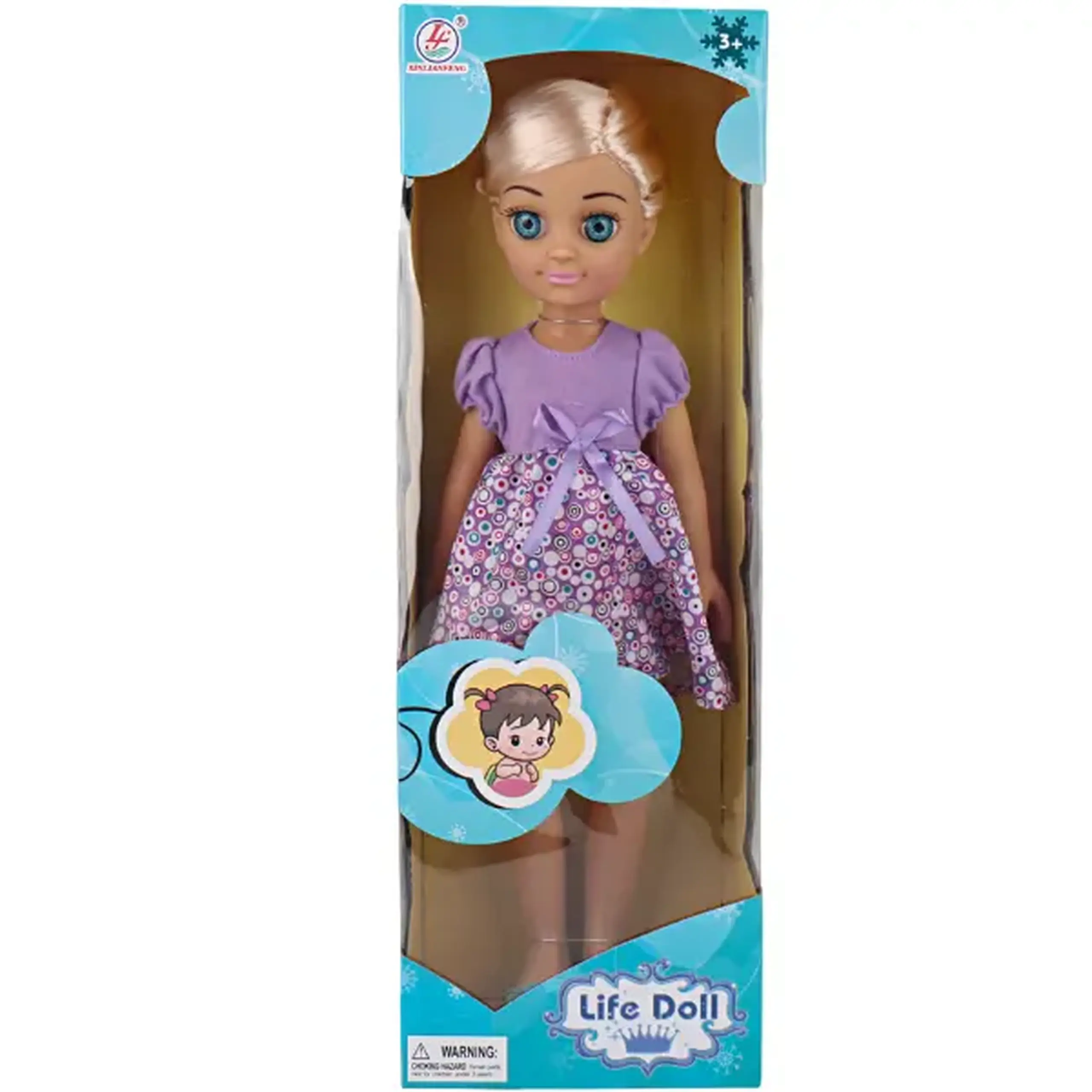 Păpușă cu ochi albastri, 40 cm, 4 modele