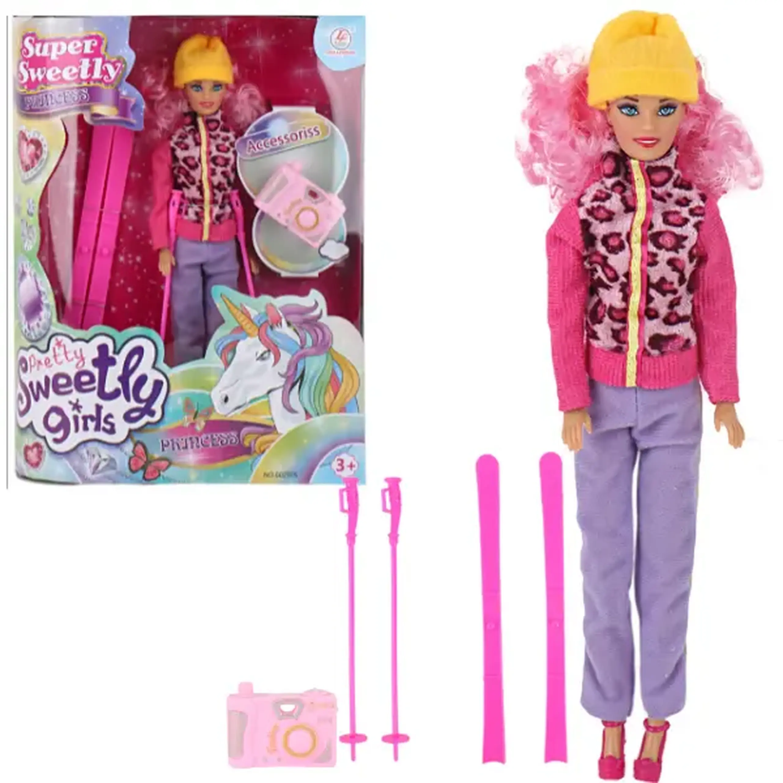 Păpușă în costum, cu accesorii, 29 cm, 2 modele