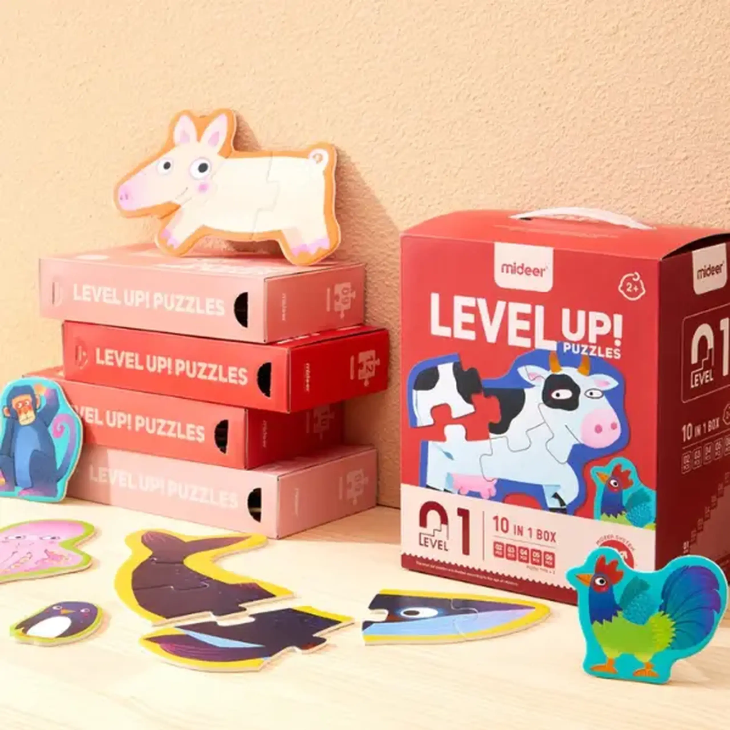 Seria de puzzle-uri „Animale”, 10 în 1, nivelul 1