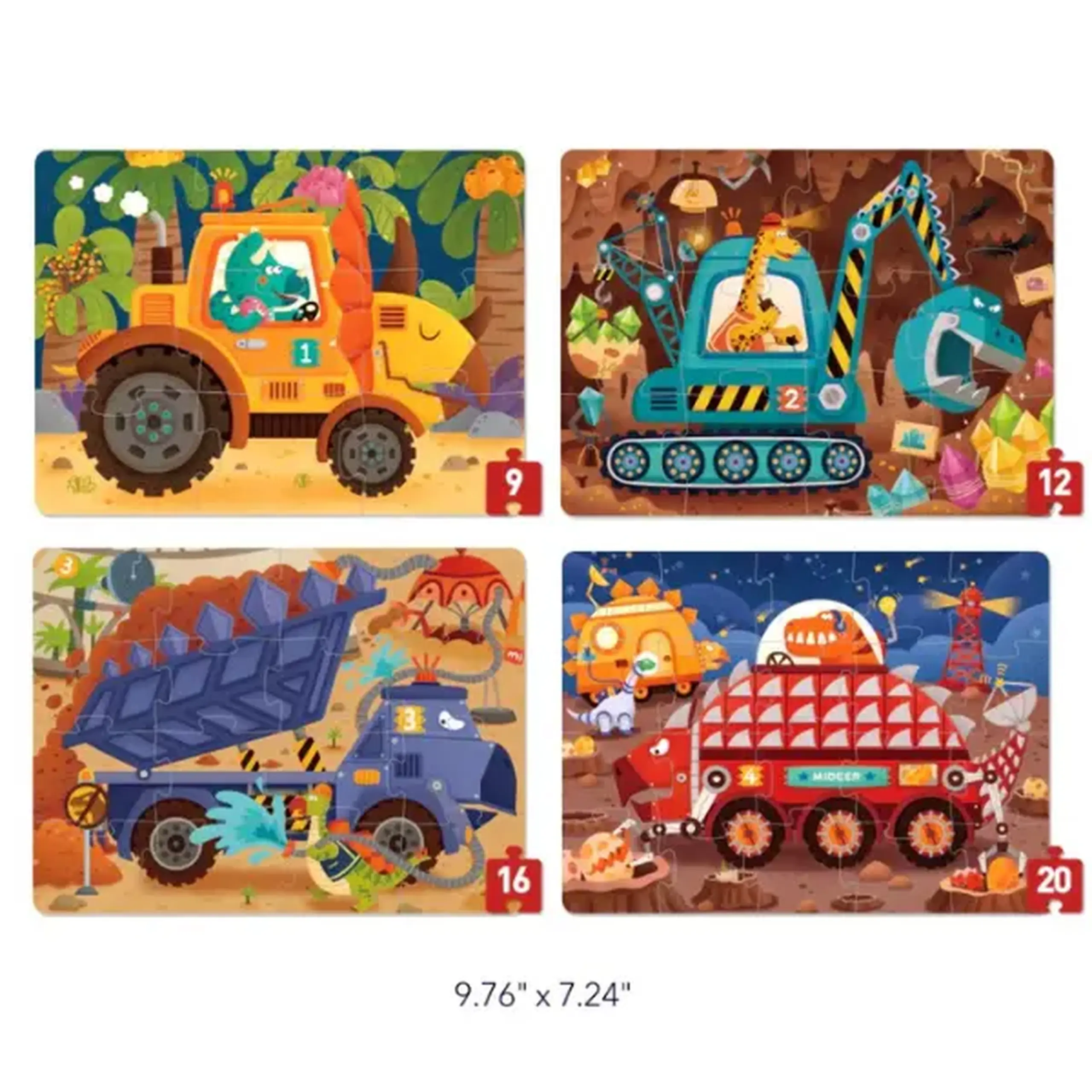 Seria de puzzle-uri „Proiectele dinozaurilor”, 4 în 1, nivelul 2