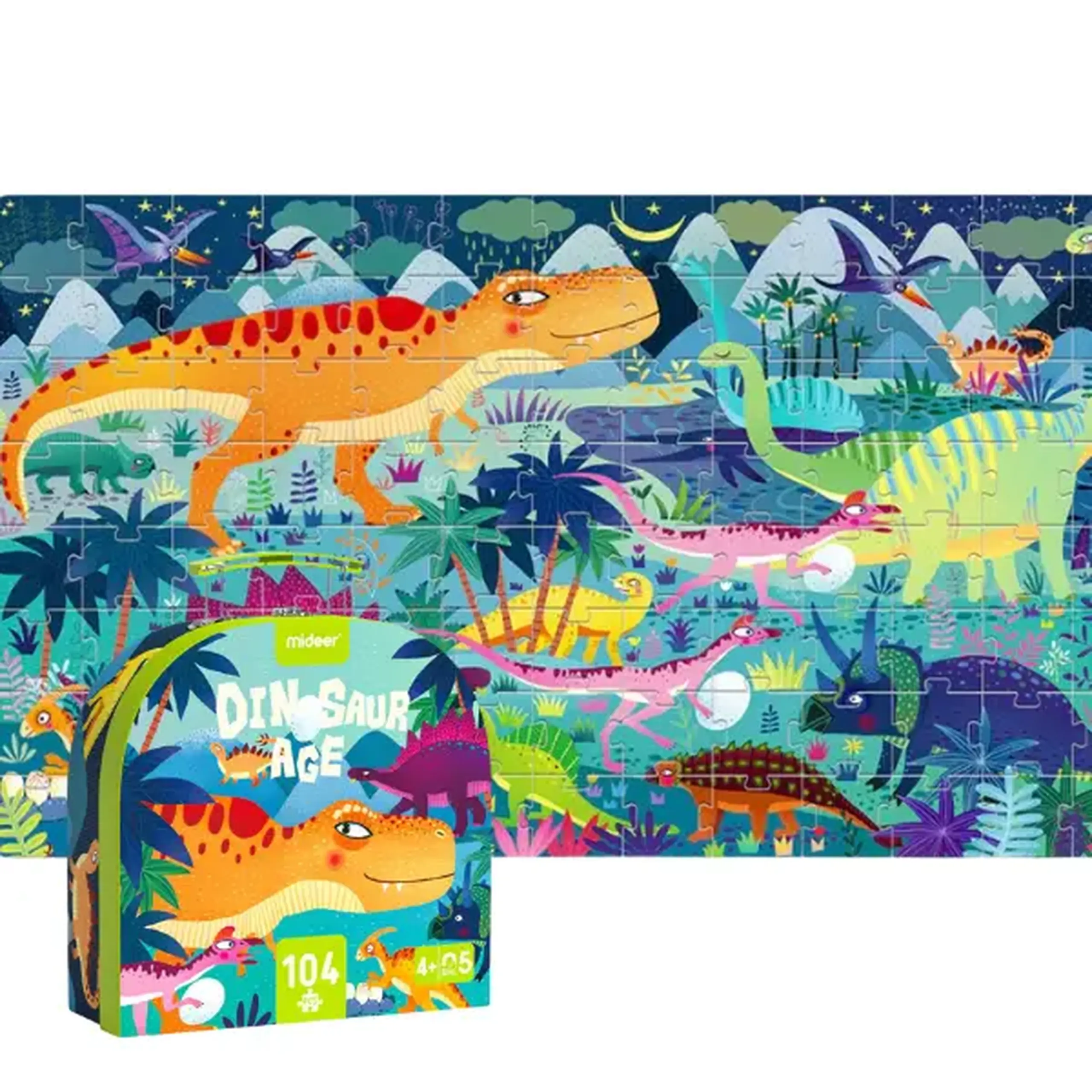 Puzzle în valiză „Era dinozaurilor”, 104 elem.