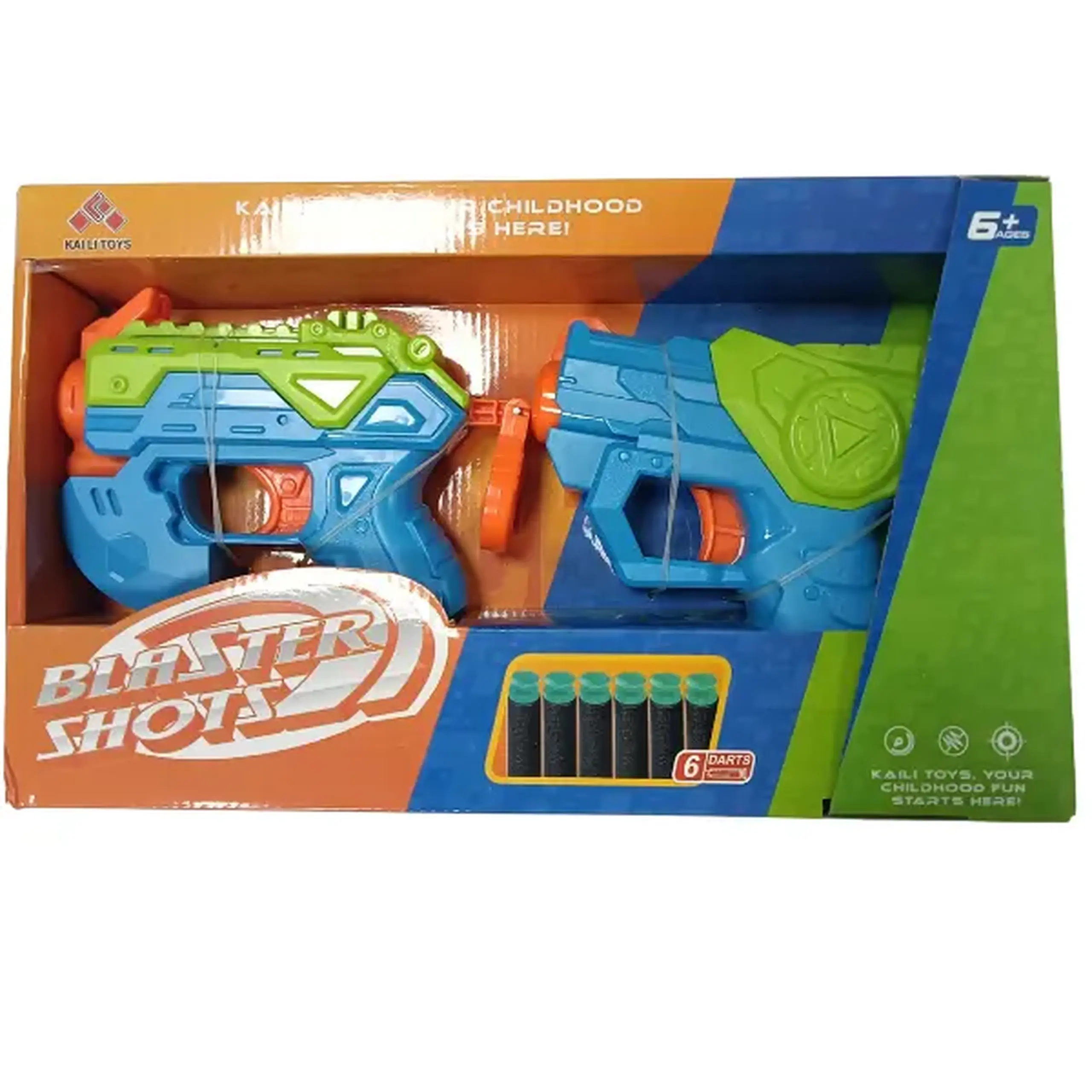 2 mini-blastere cu 6 gloanțe fine