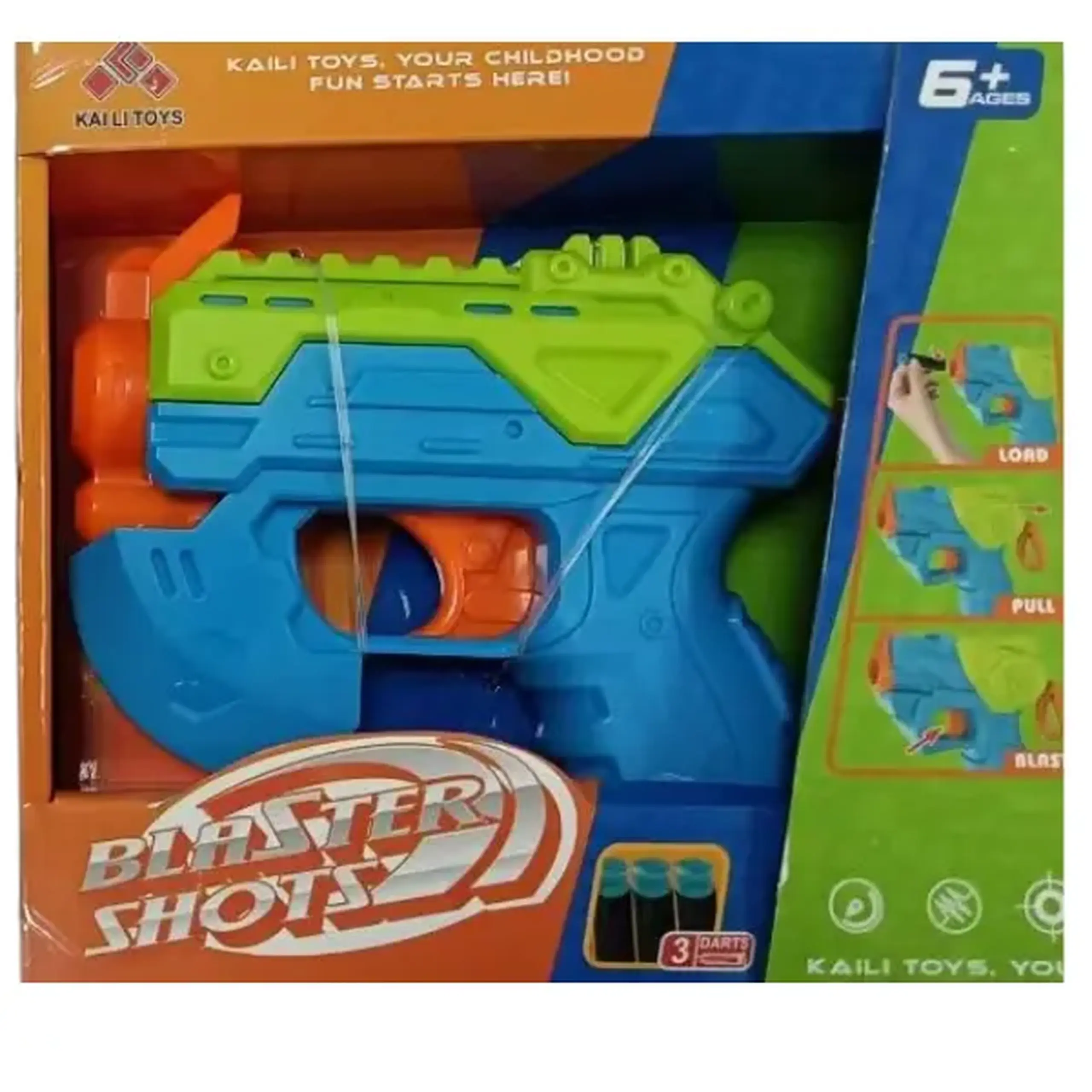 Mini-blaster cu 3 gloanțe fine, 2 culori