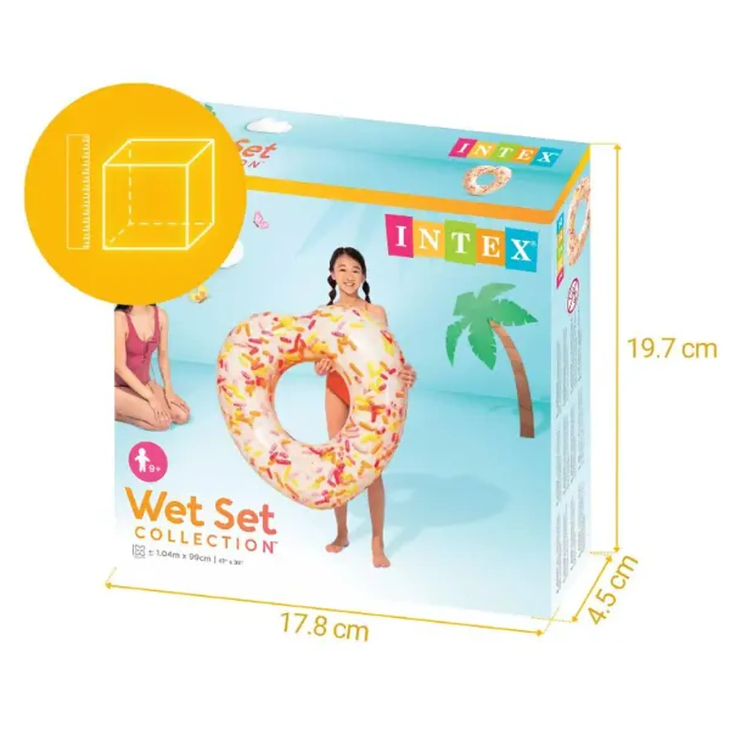 INTEX Cerc gonflabil "Donut în forma de inimă", 94x89x25 cm, pînă la 80 kg, 9+