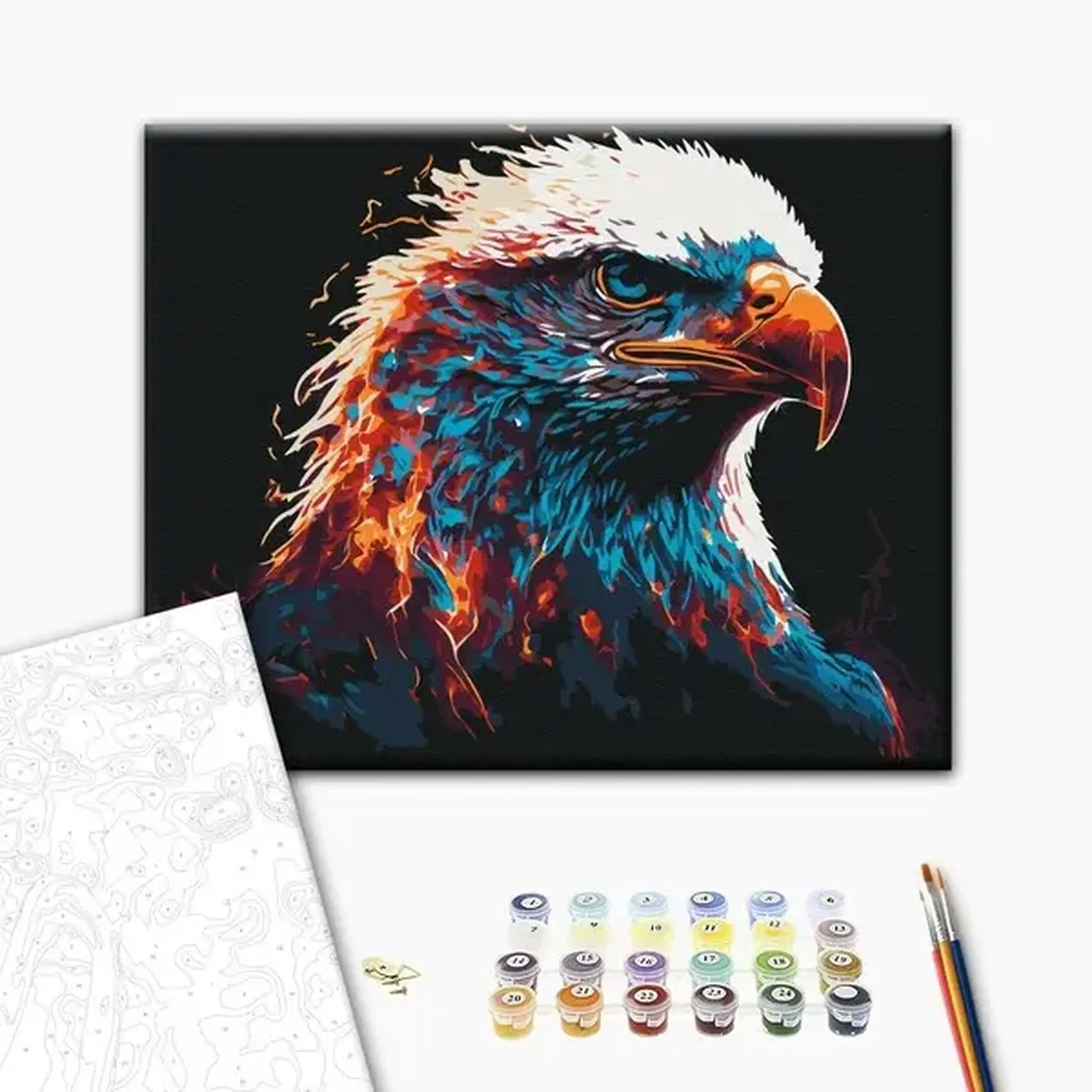 Pictură pe numere 40*50 cm (în cutie) – Vultur în flăcări