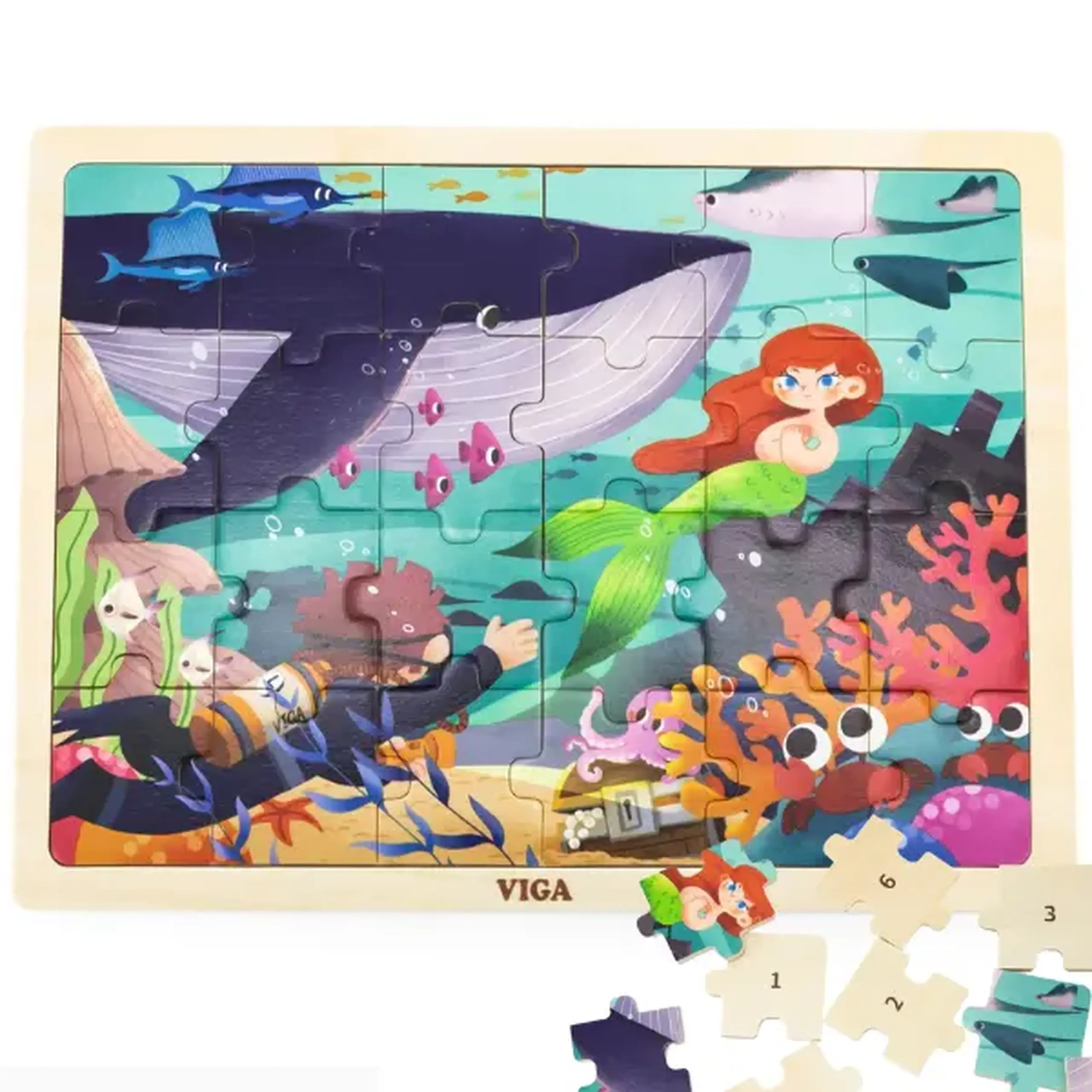 Puzzle din lemn "Universul subacvatic", 24 elem.