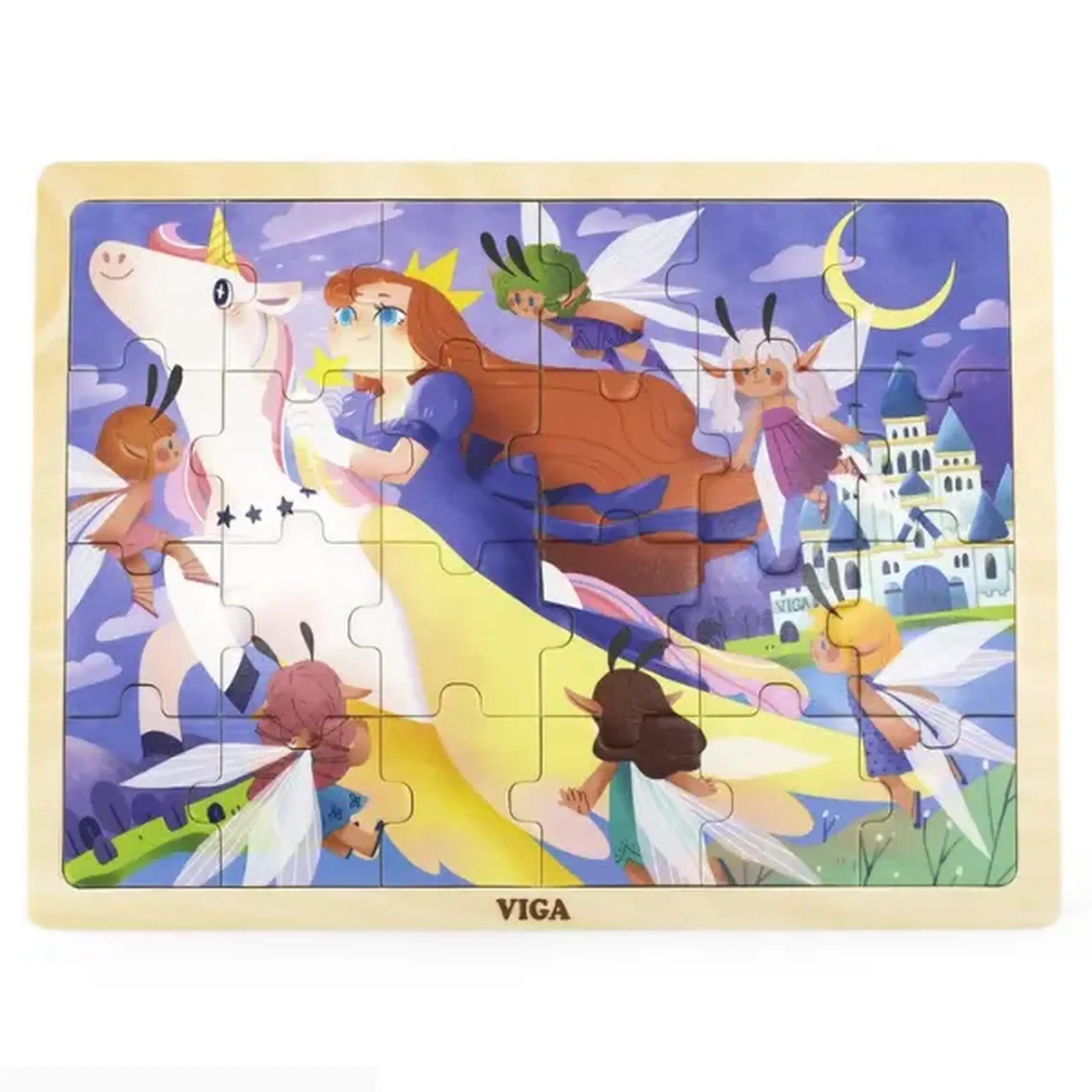Puzzle din lemn "Zburând pe unicorn", 24 elem.