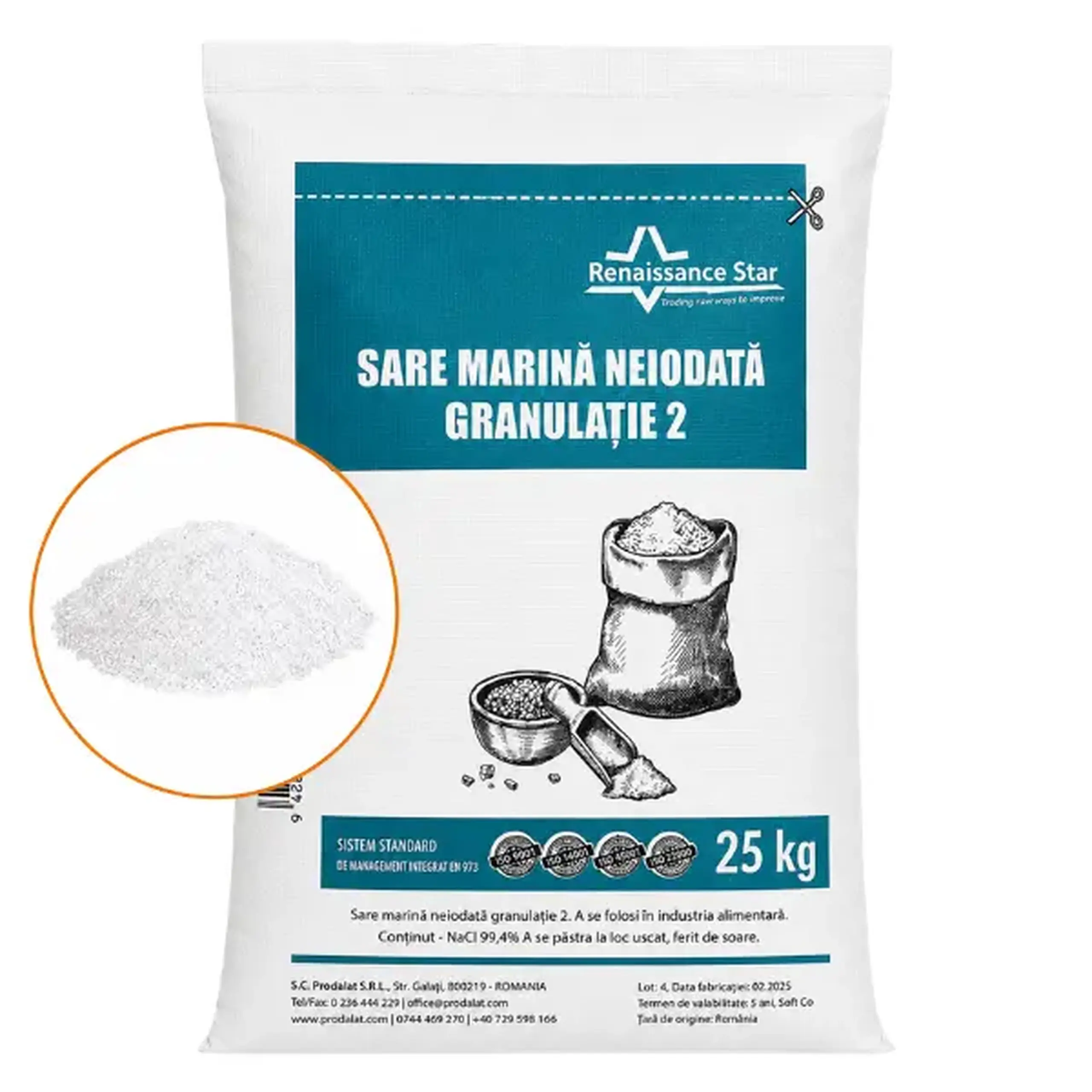 Sare granulată NaCI, min 99% (25 kg)